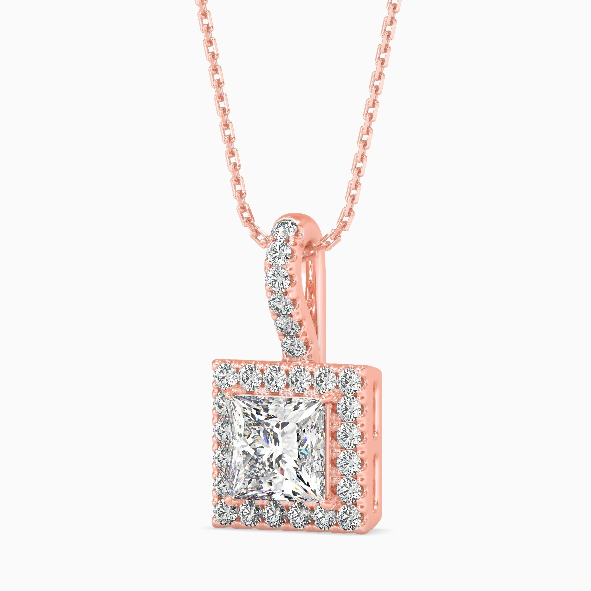 Vienna Solitaire Halo Princess Pendant
