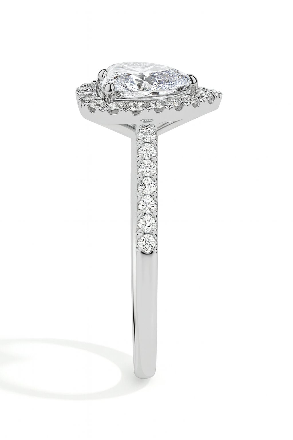 Bague Cœur Olbia Solitaire Halo Pavé