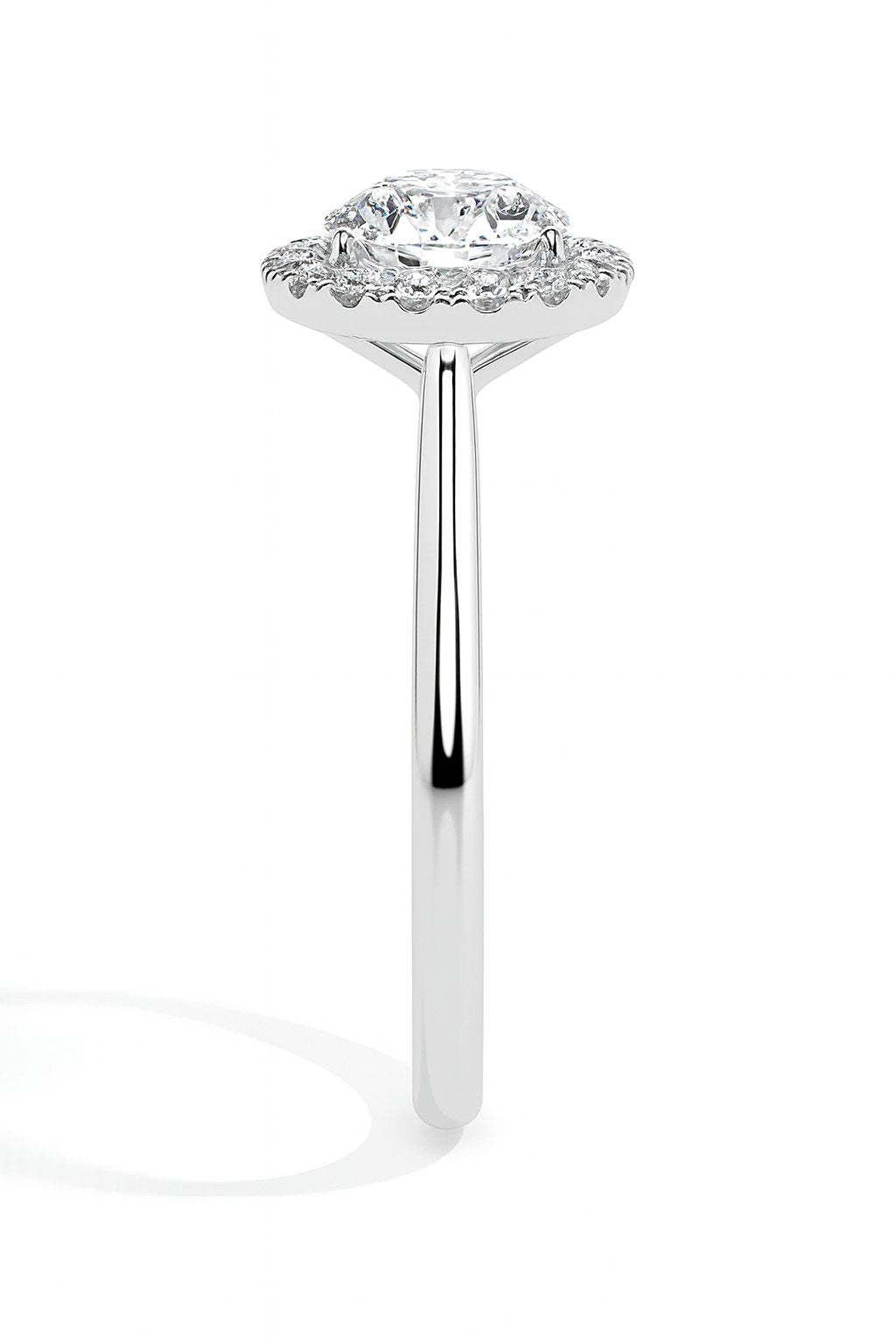 Bague ronde halo solitaire Patti