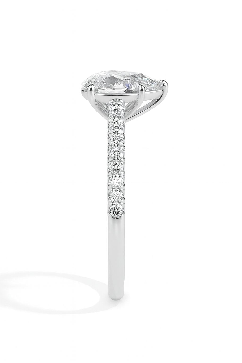 Bague poire pavée Philo Solitaire