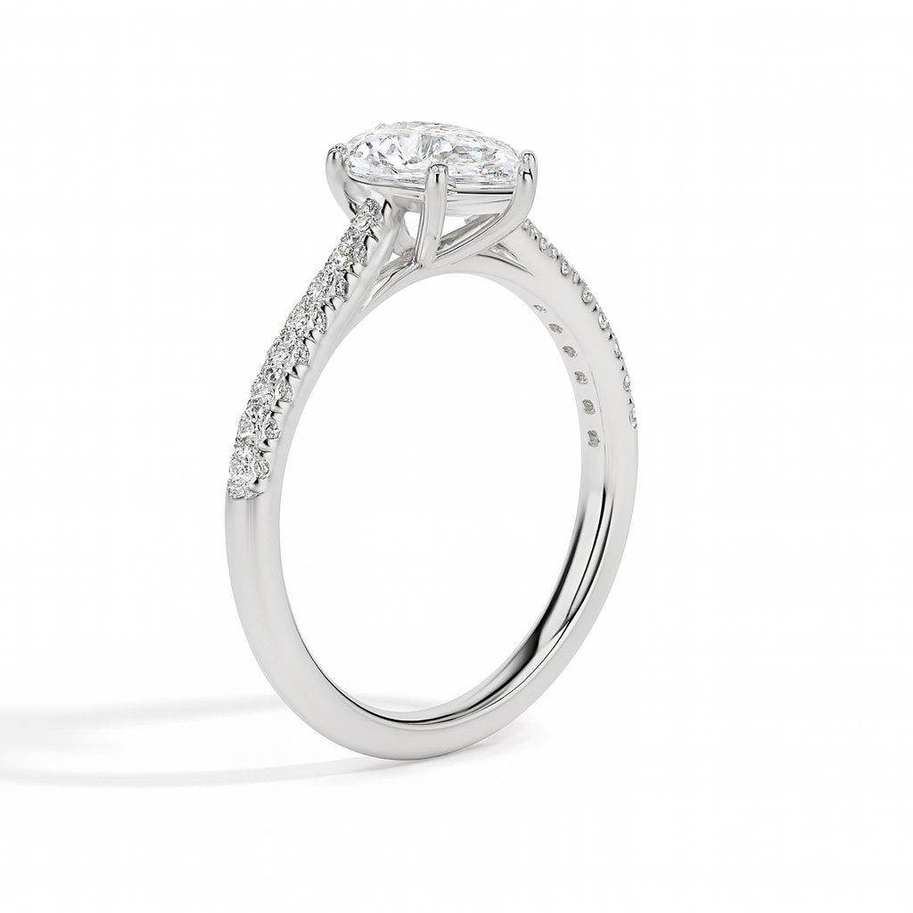 Bague poire pavée Philo Solitaire