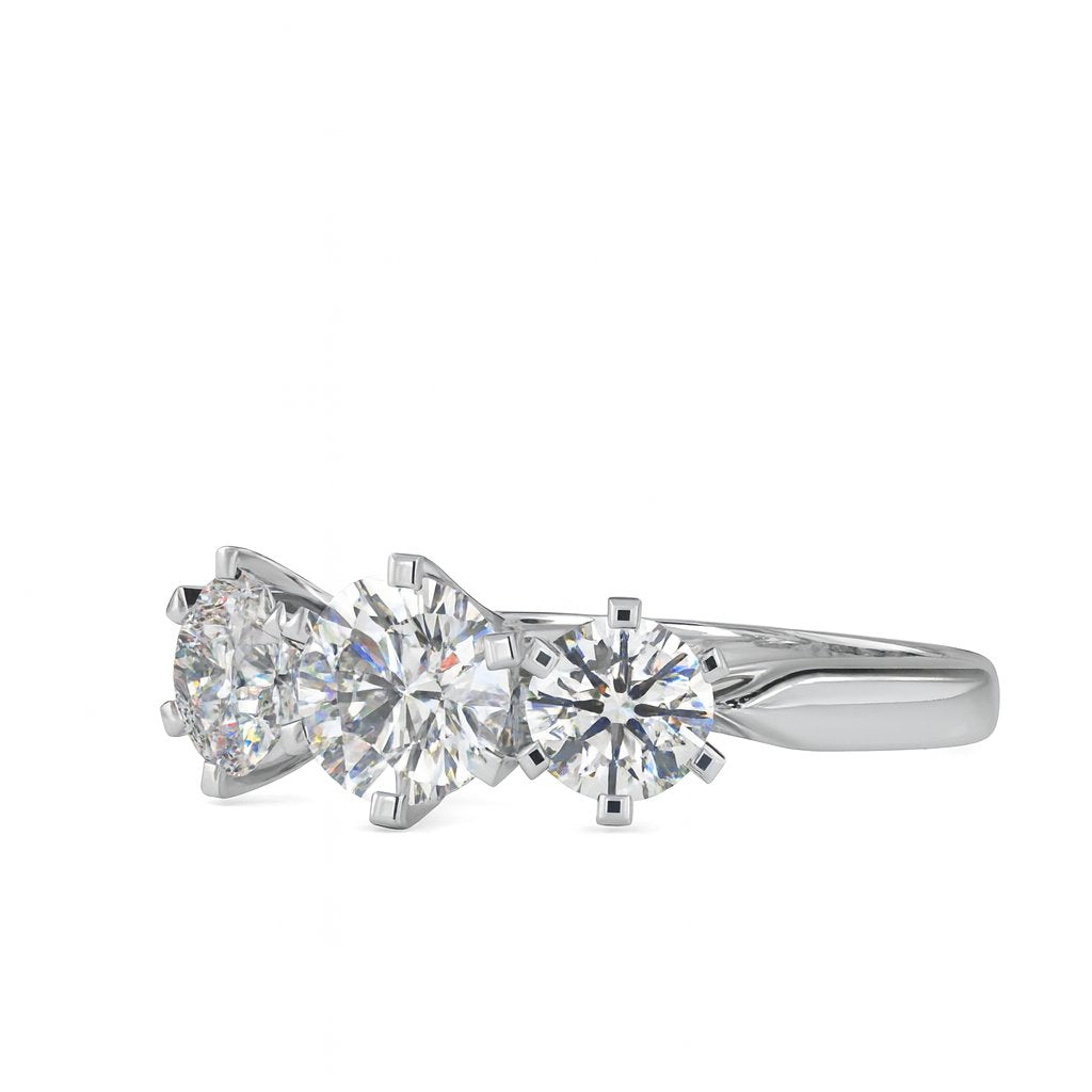 Bague Stella Céleste à Trois Pierres