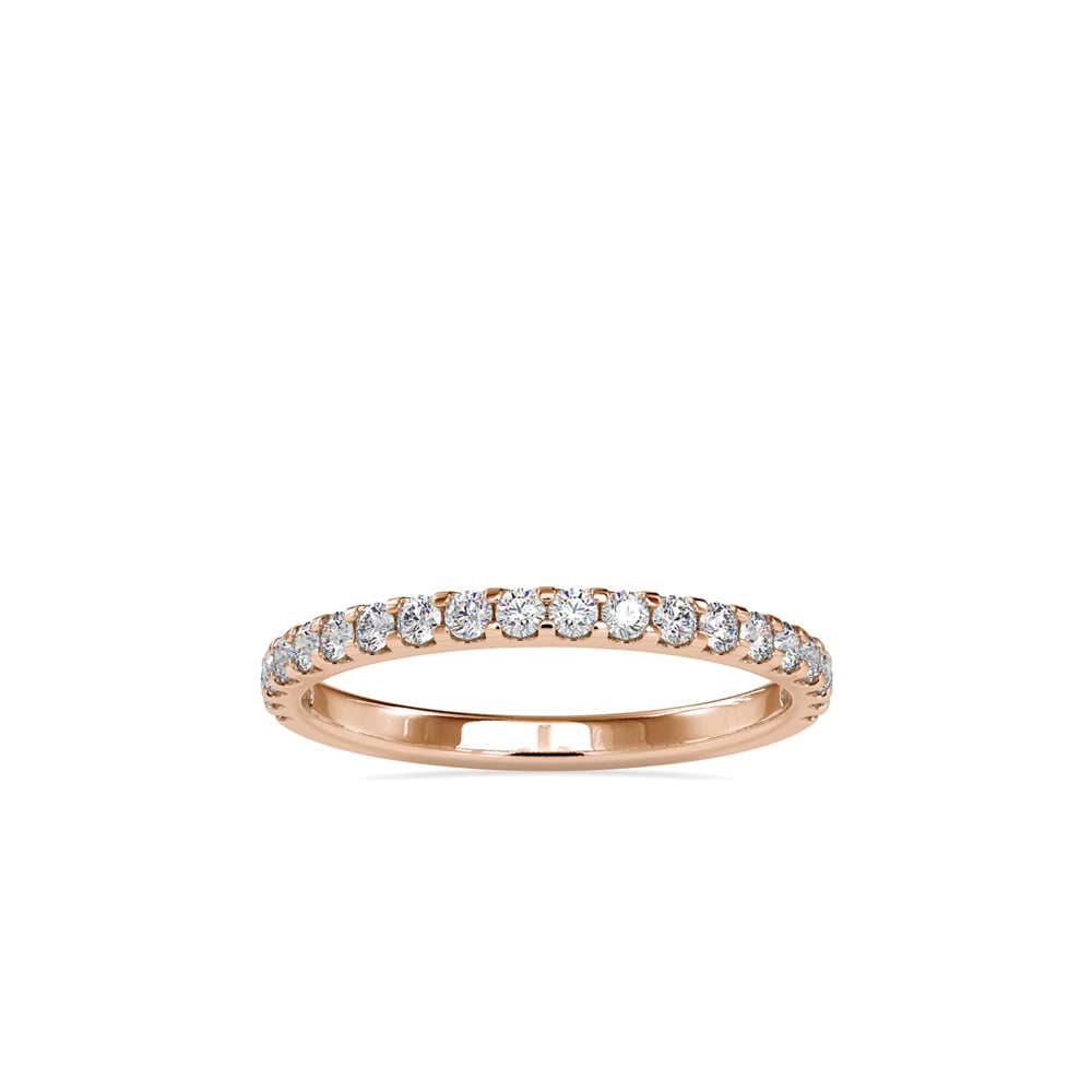 Round Embed Wedding Band