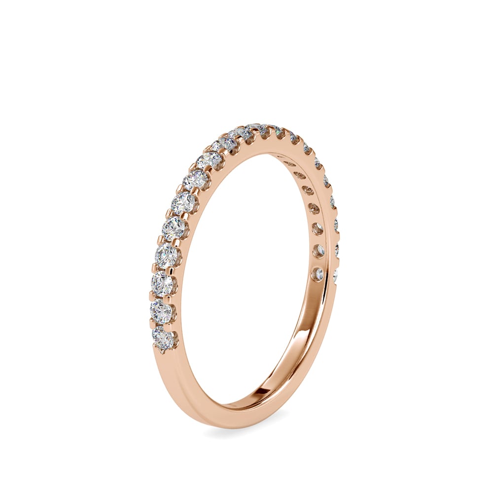 Round Embed Wedding Band