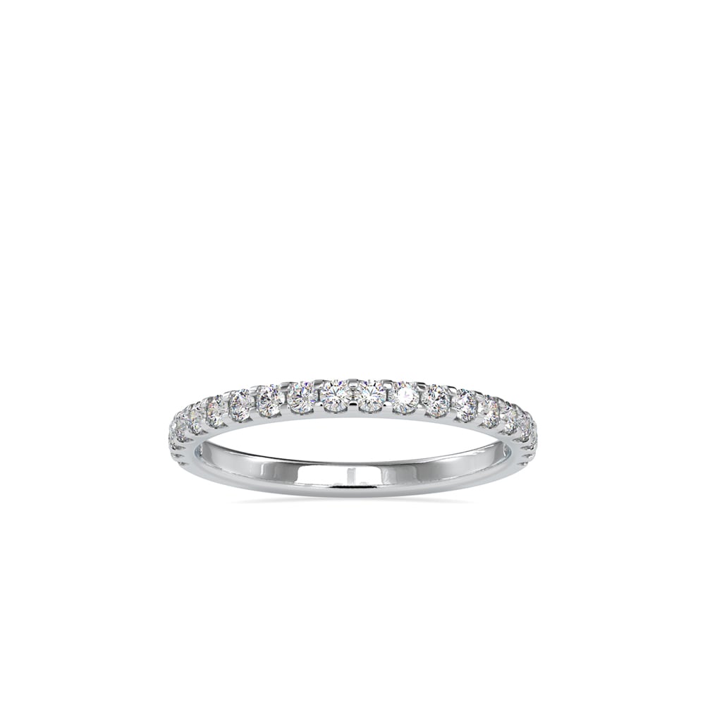 Round Embed Wedding Band