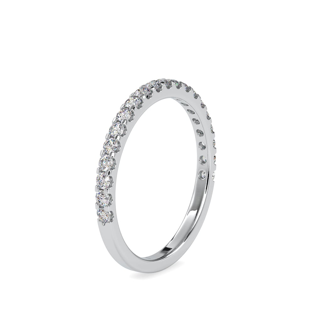 Round Embed Wedding Band