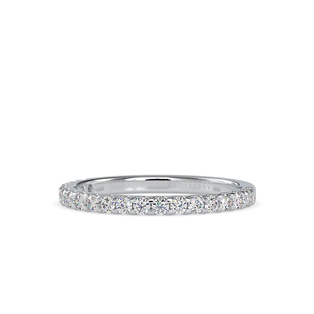 Round Embed Wedding Band