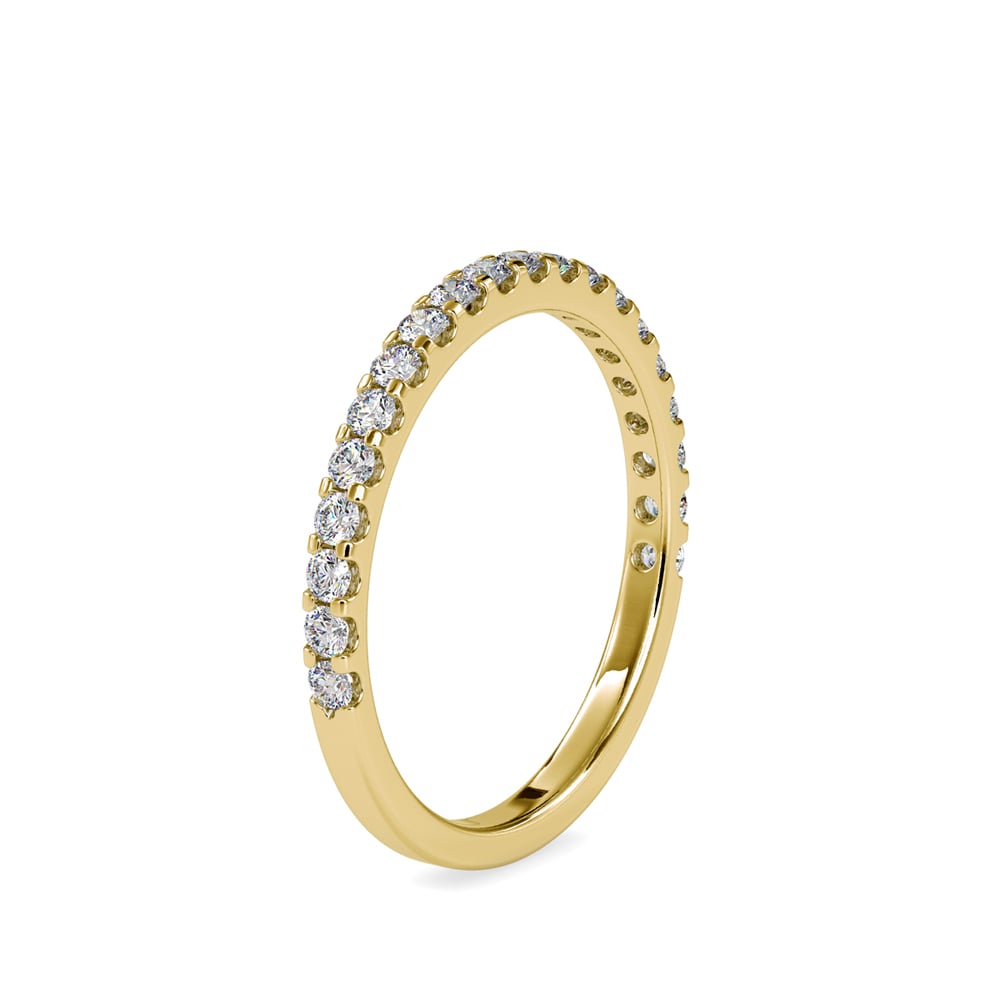 Round Embed Wedding Band