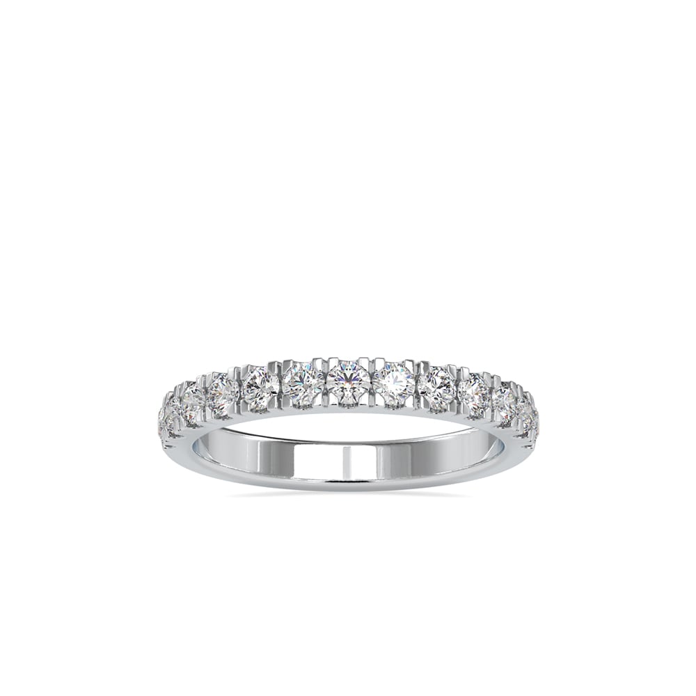Round Square Prong Wedding Band