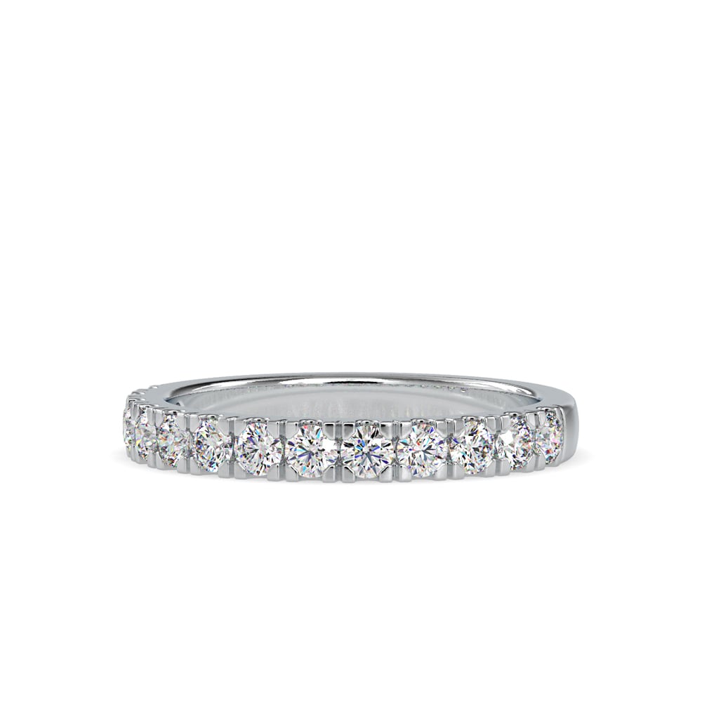 Round Square Prong Wedding Band