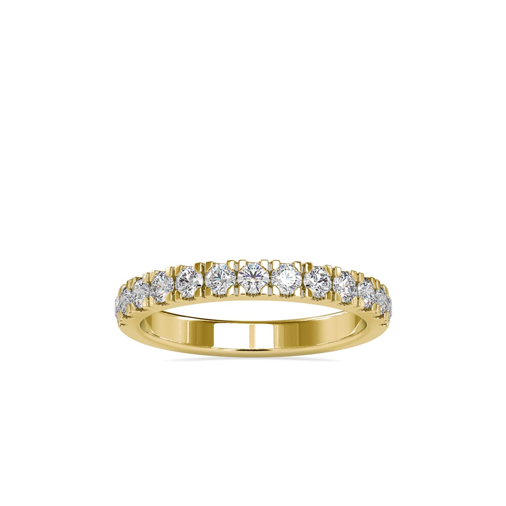 Round Square Prong Wedding Band