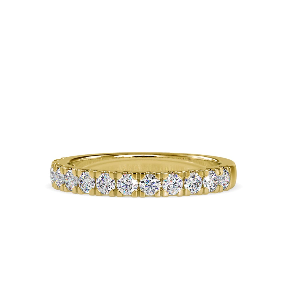 Round Square Prong Wedding Band