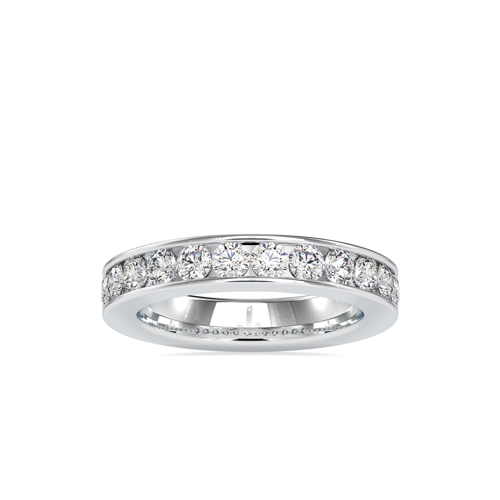 Round Channel Set Wedding Band