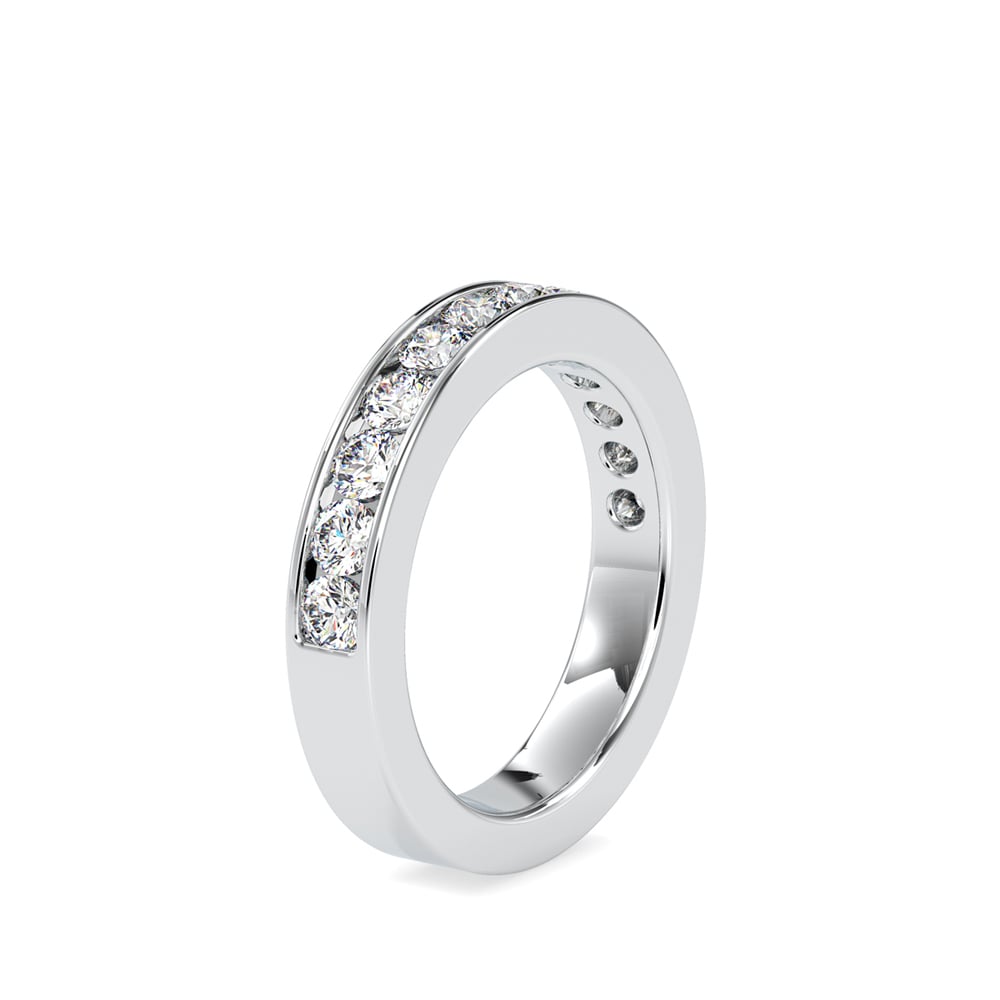 Round Channel Set Wedding Band