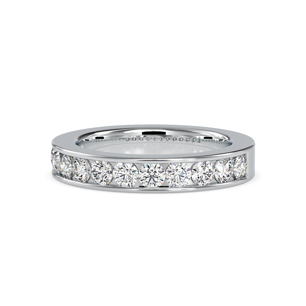 Round Channel Set Wedding Band
