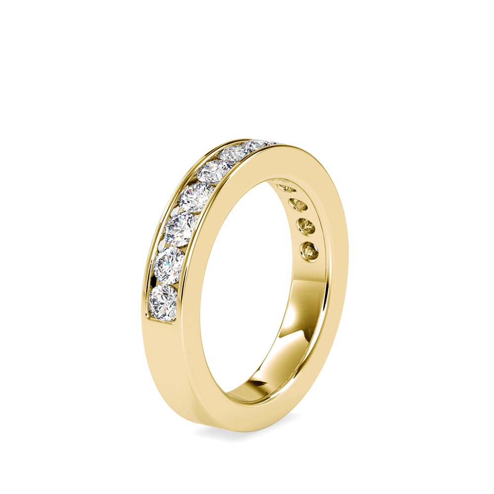 Round Channel Set Wedding Band