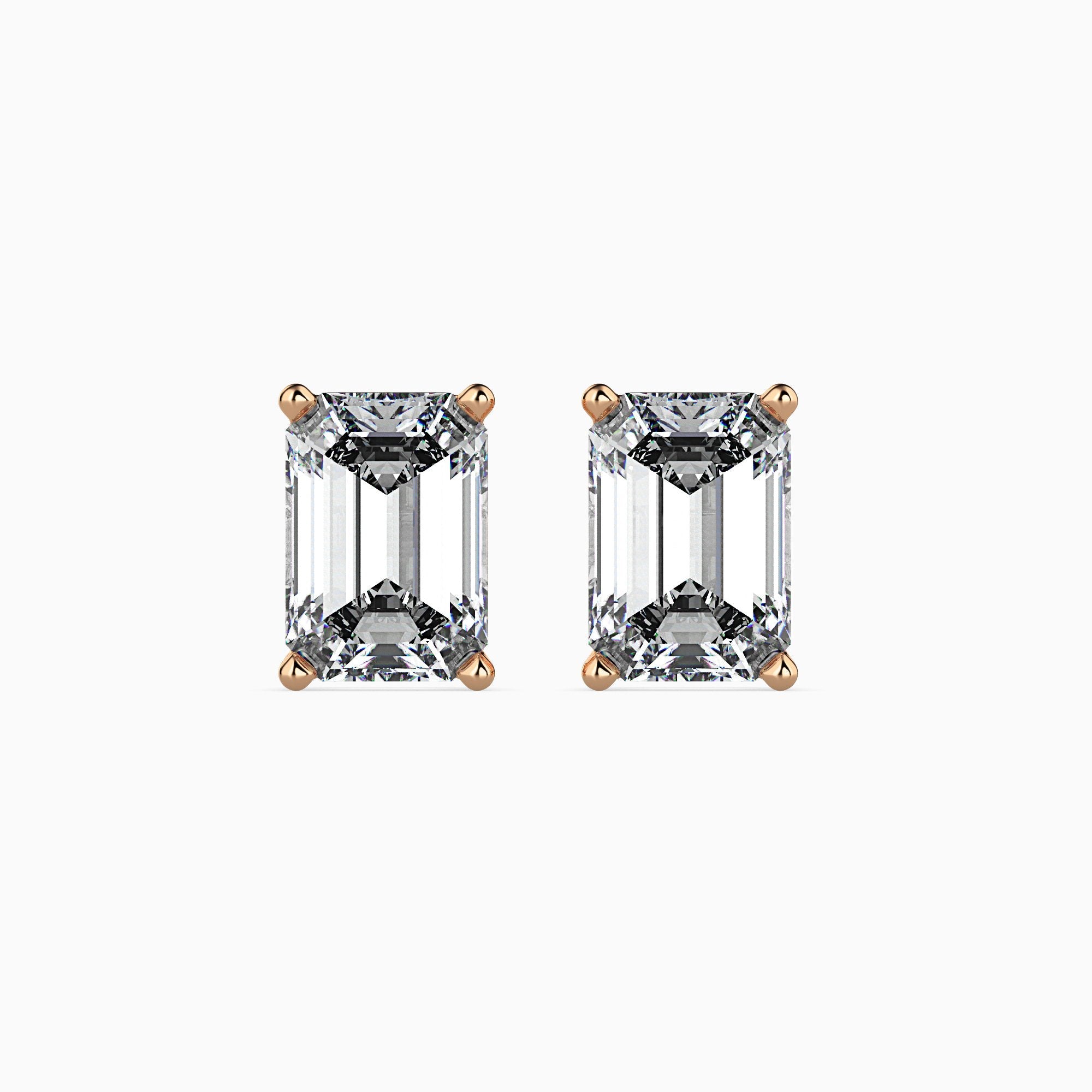 2 ctw Solitaire Emerald Studs