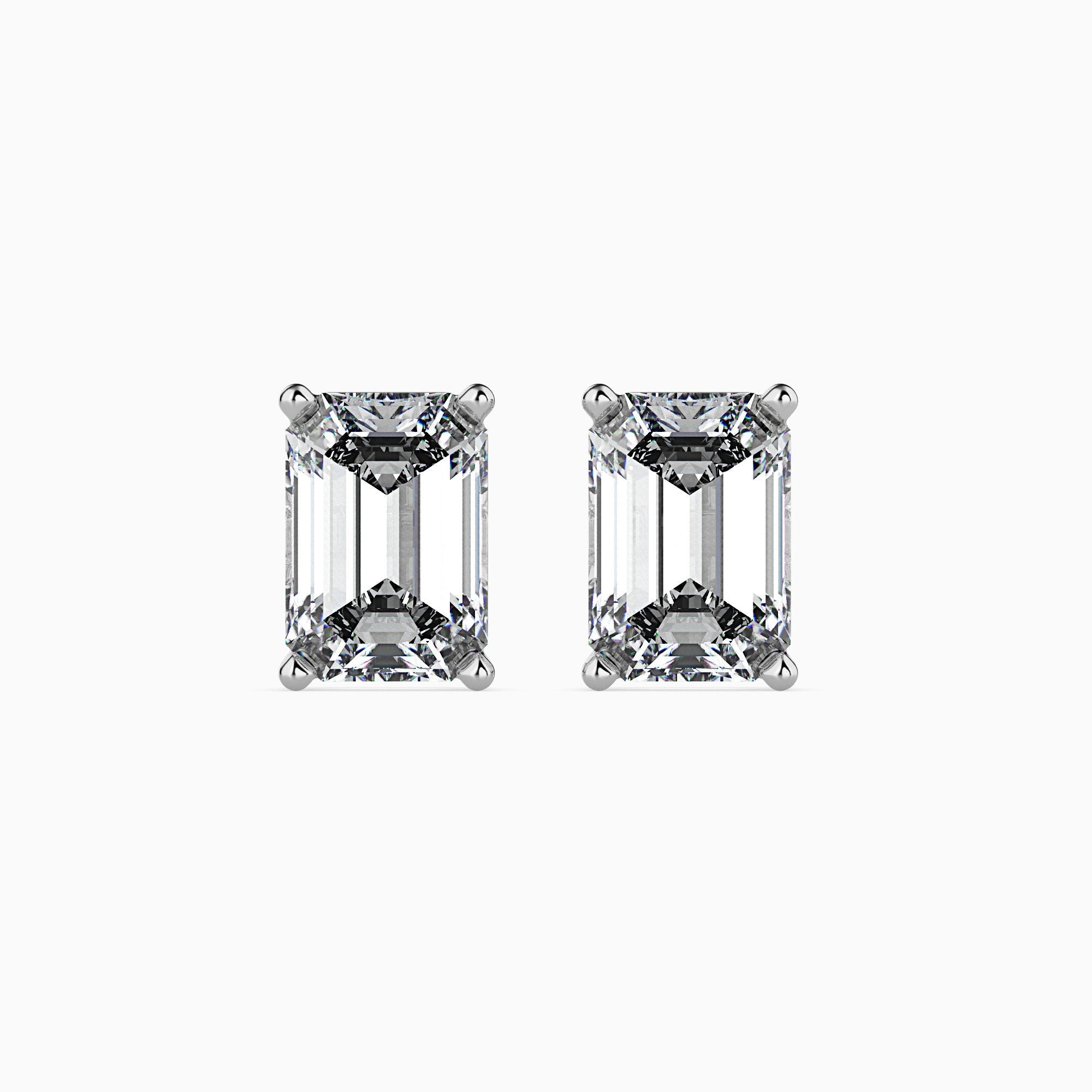 2 ctw Solitaire Emerald Studs
