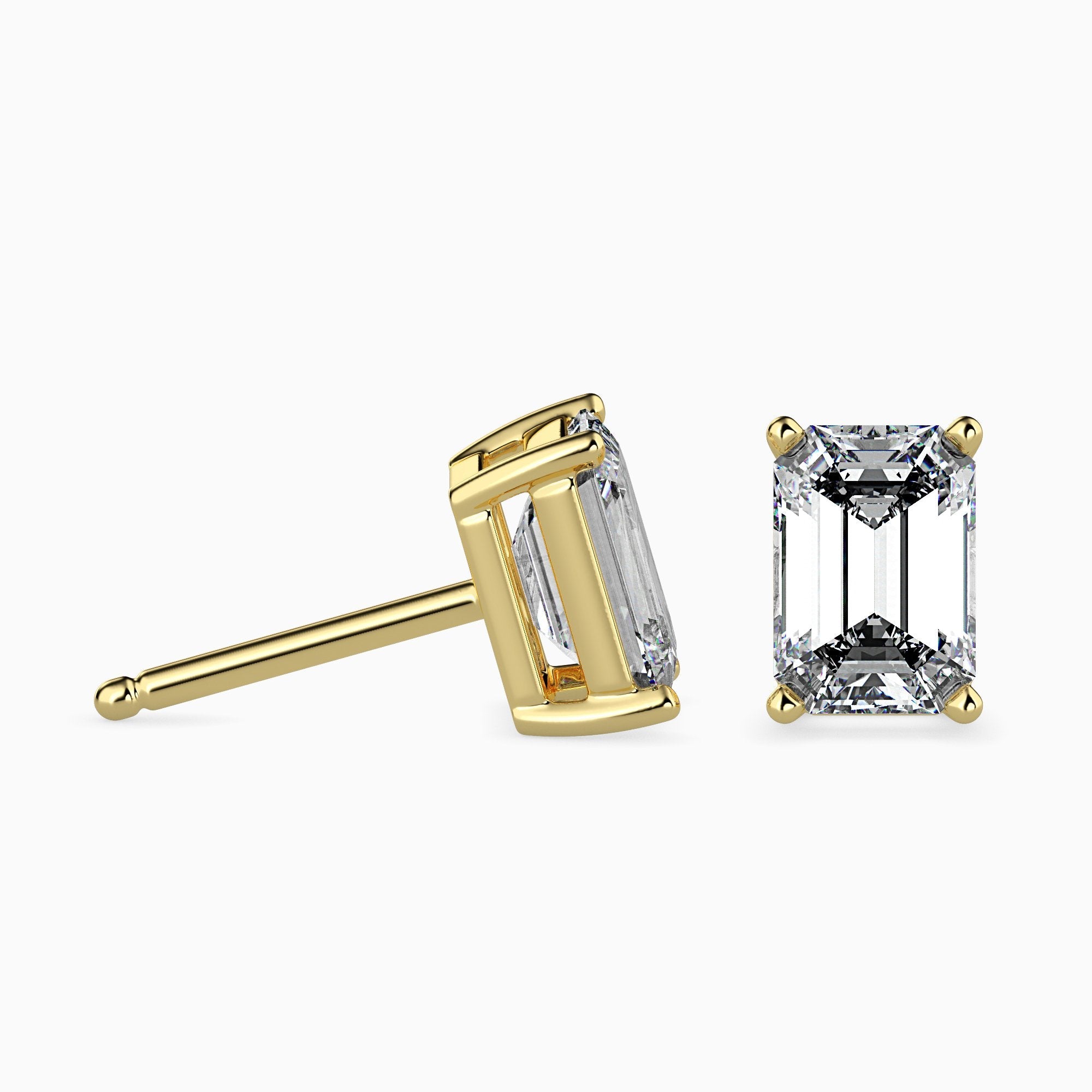 2 ctw Solitaire Emerald Studs
