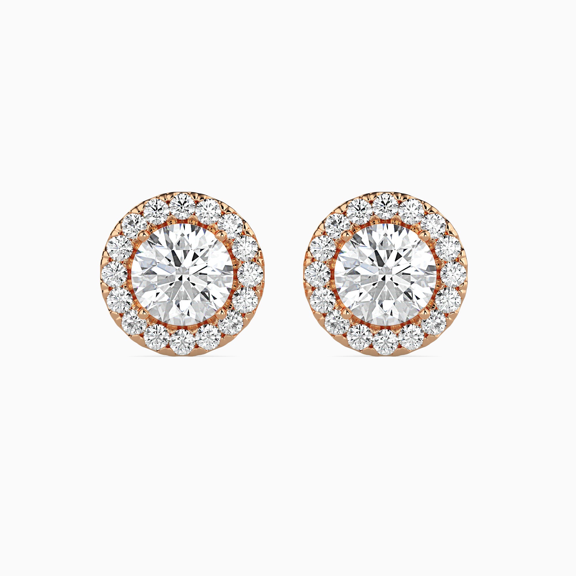 Tulum Solitaire Halo Round Earrings