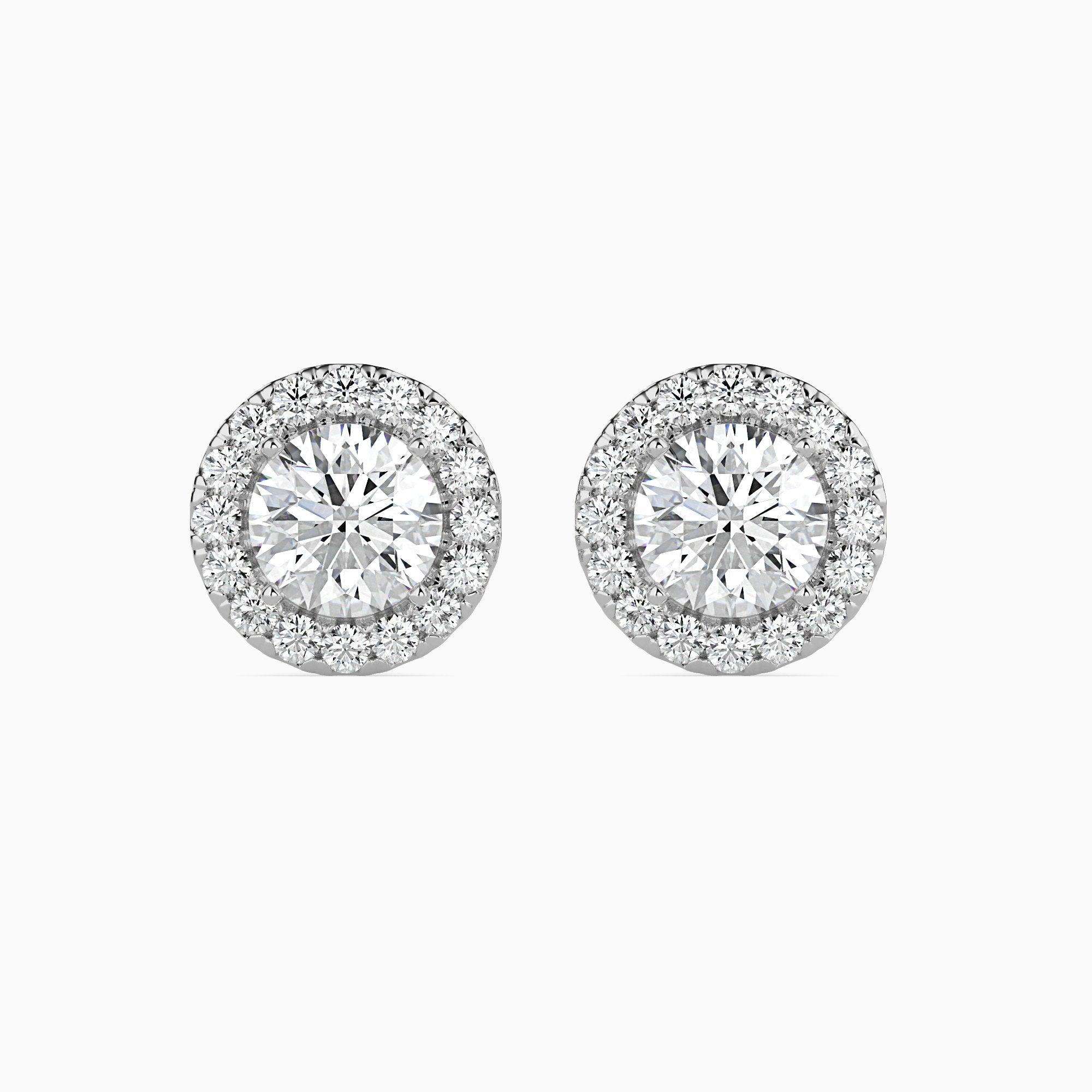 Tulum Solitaire Halo Round Earrings