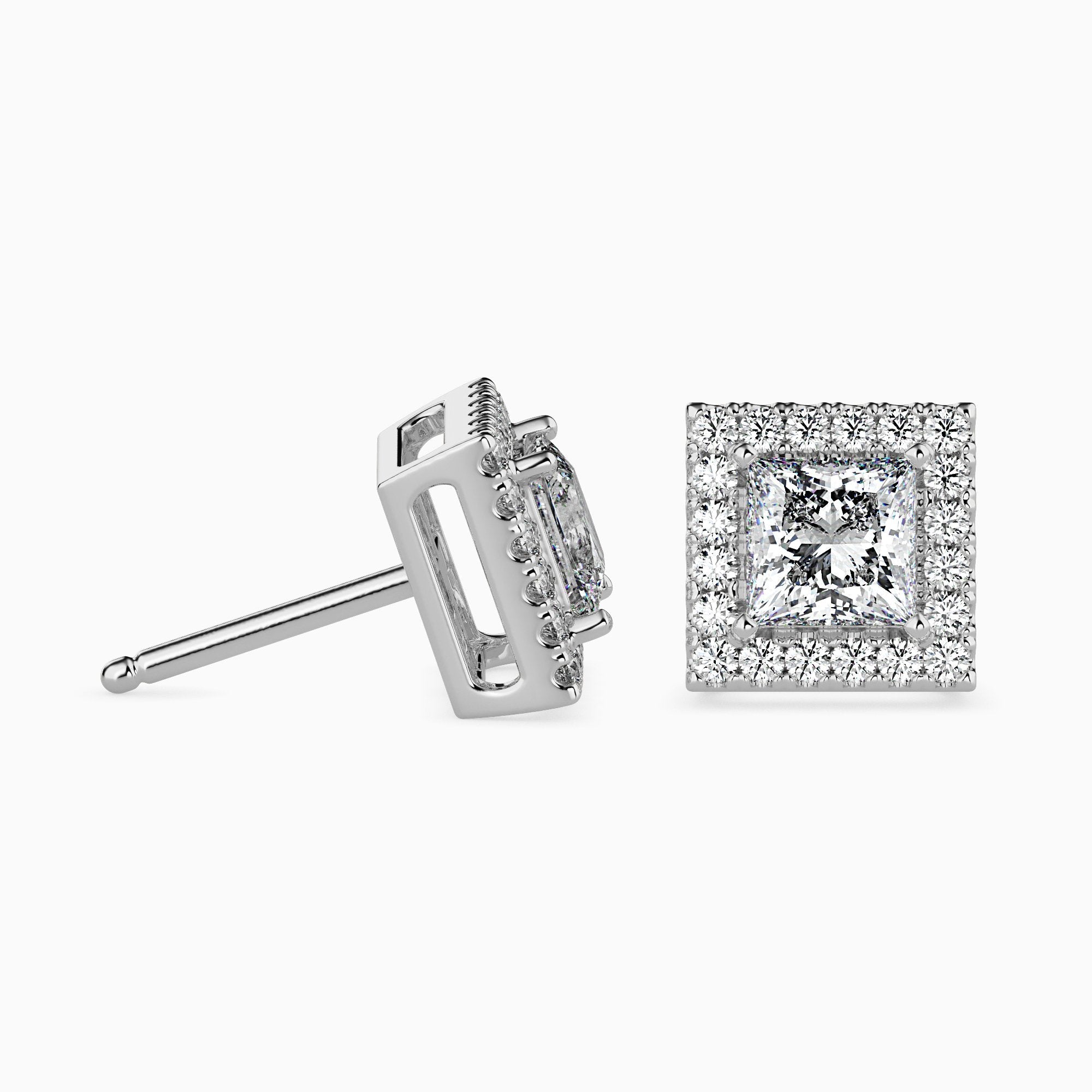 Boucles d'oreilles Princesse Salzburg Solitaire Halo