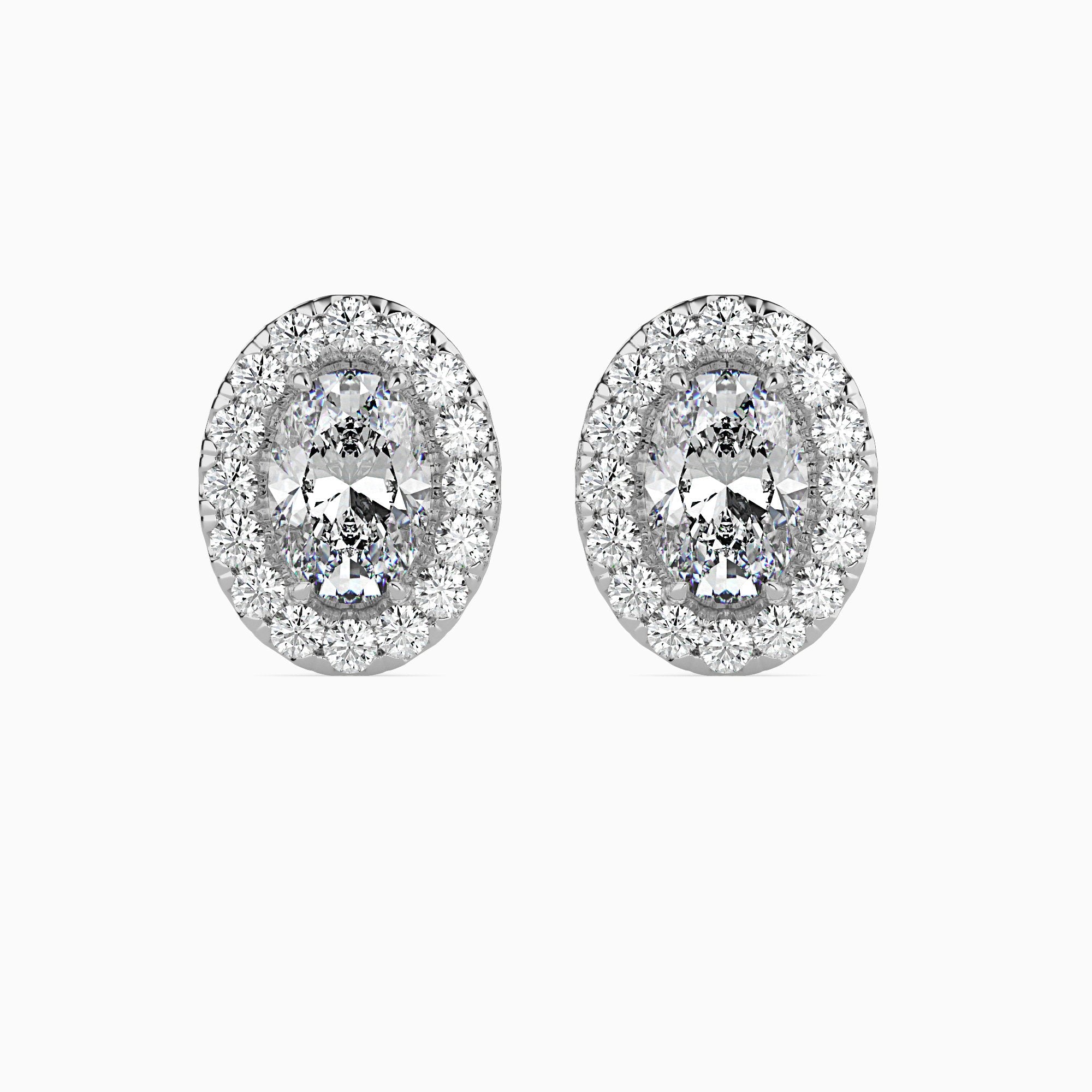 Courchevel Solitaire Halo Oval Earrings