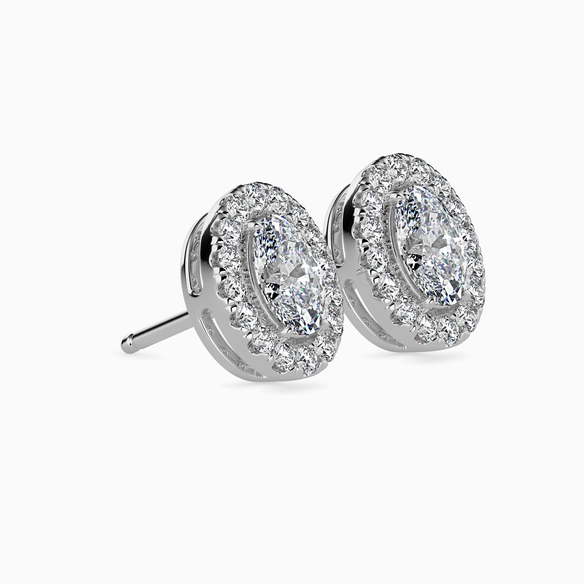 Courchevel Solitaire Halo Oval Earrings