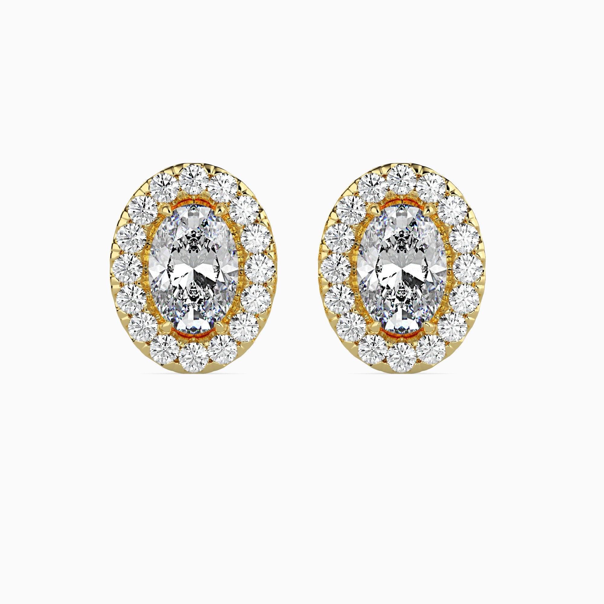 Courchevel Solitaire Halo Oval Earrings