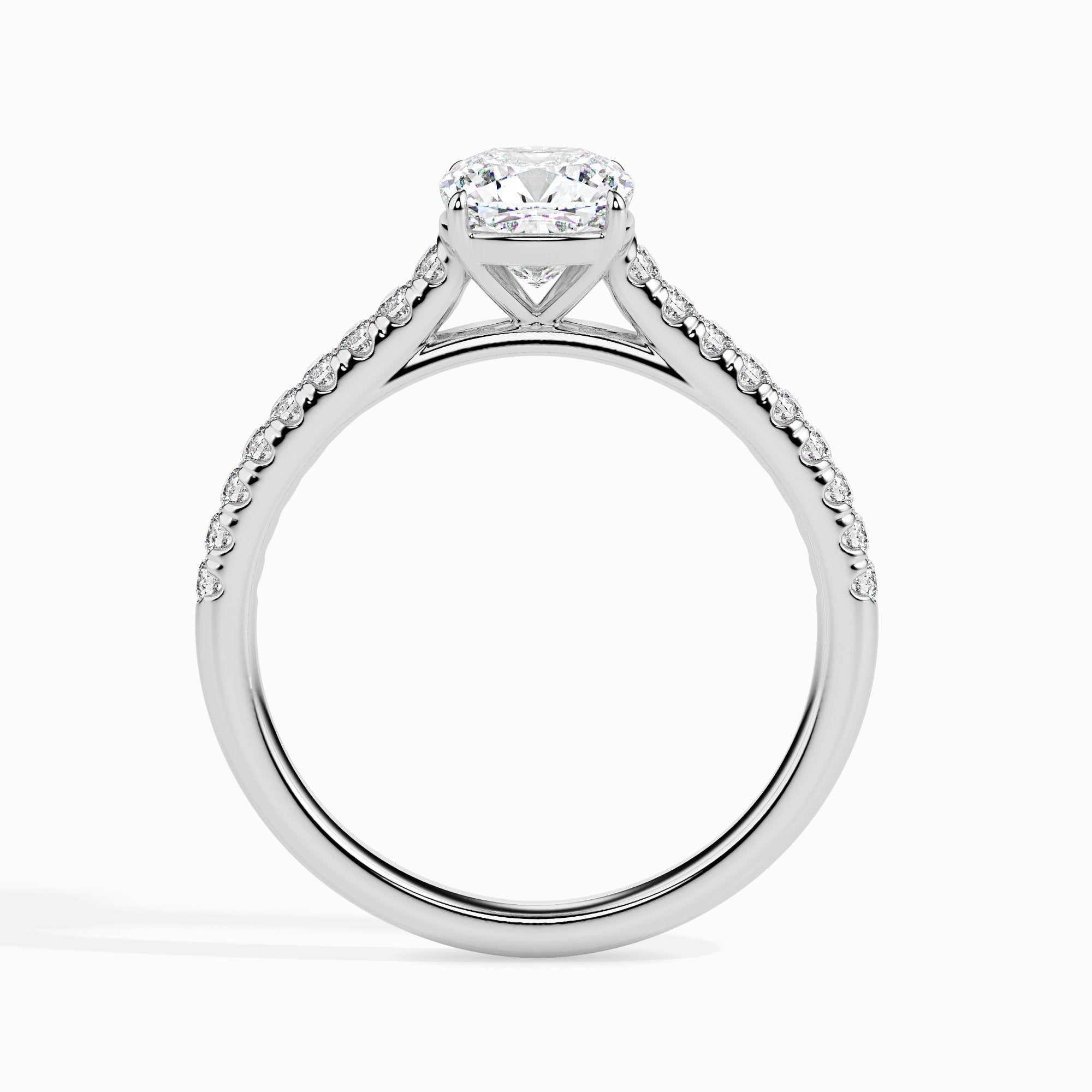 Nina Solitaire Pave Cushion Setting