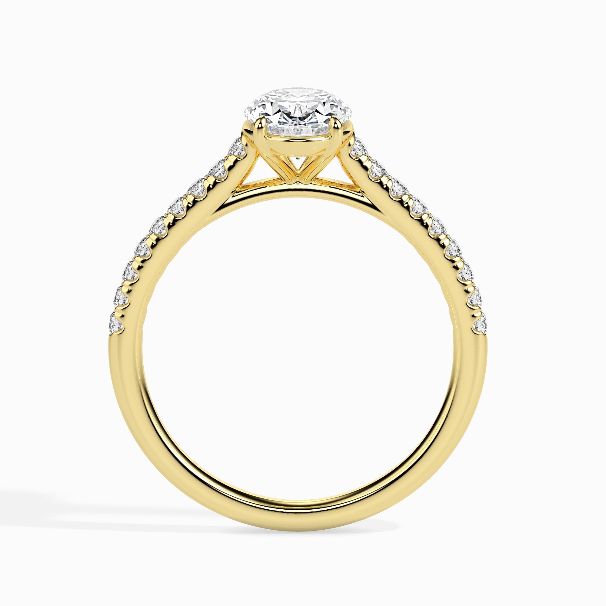 Olga Solitaire Pave Oval Setting