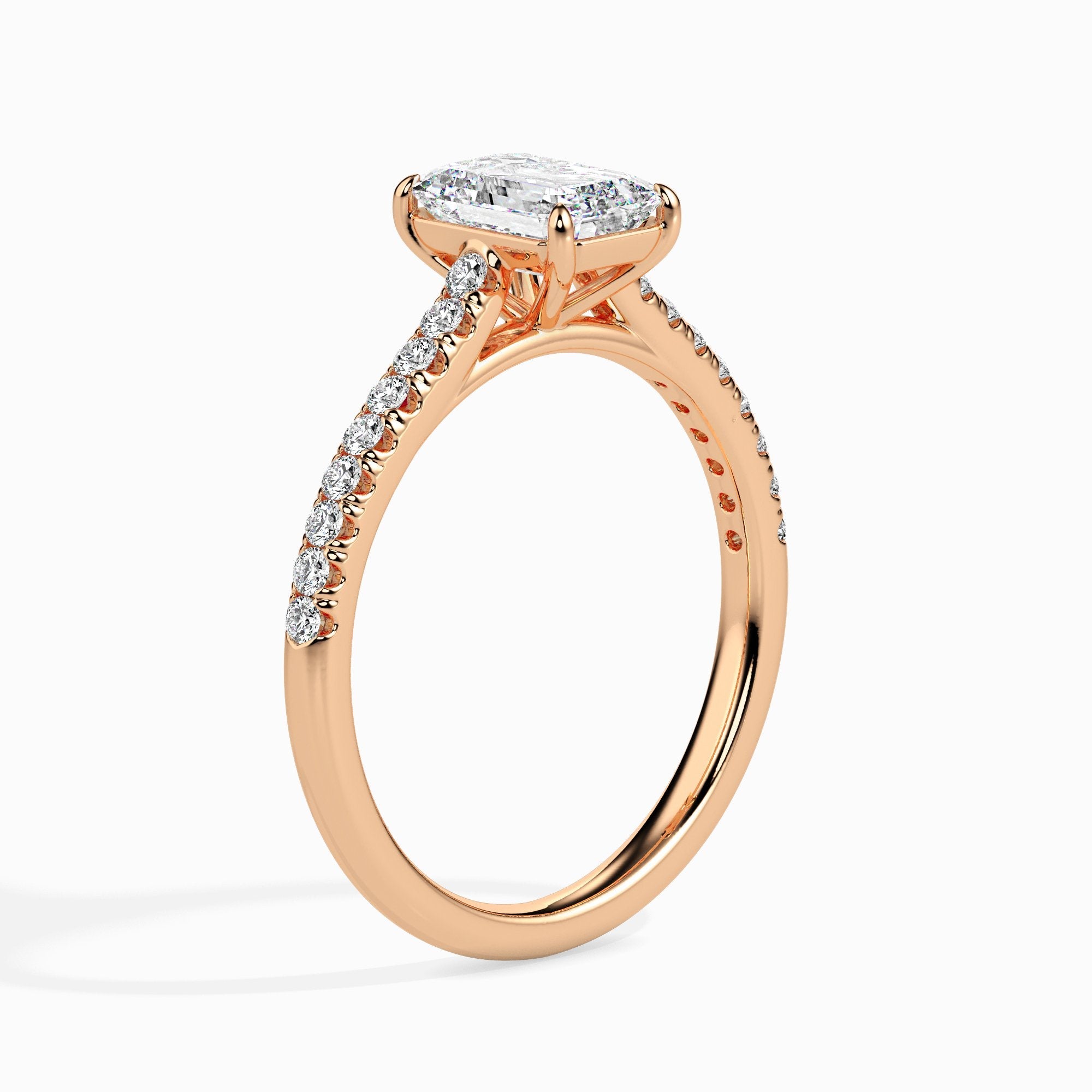 Daisy Solitaire Pave Radiant Setting