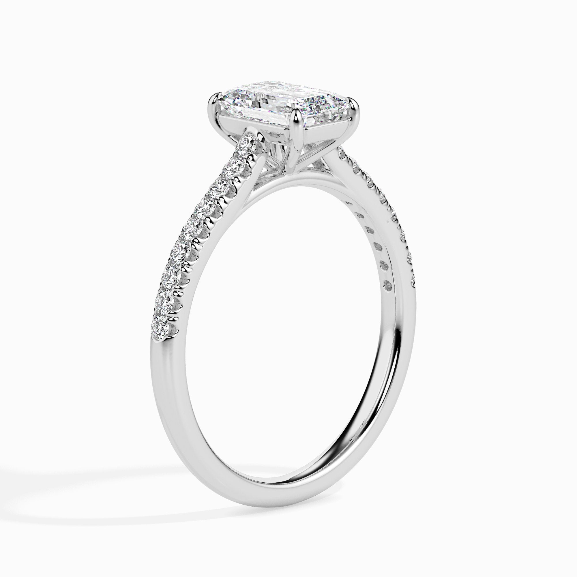 Daisy Solitaire Pave Radiant Setting