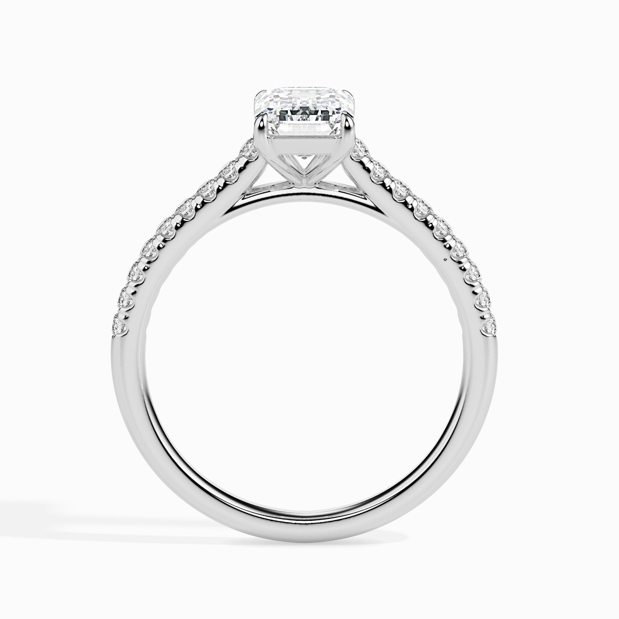 Daisy Solitaire Pave Radiant Setting