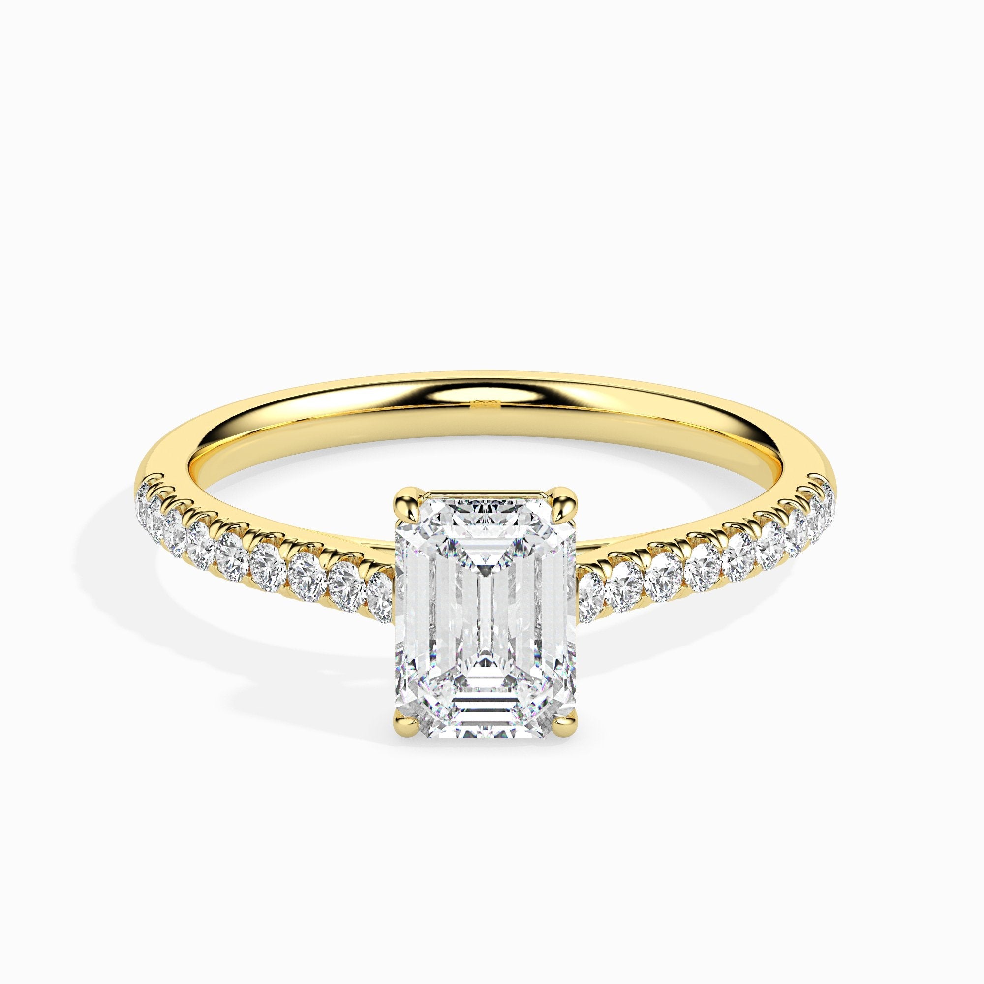 Daisy Solitaire Pave Radiant Setting