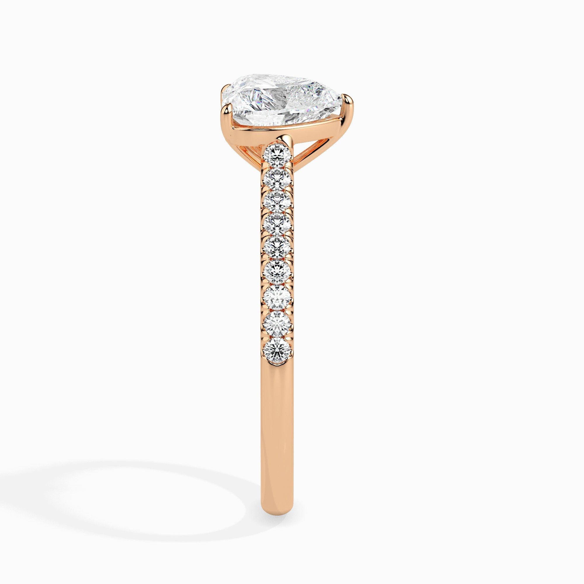 2 ctw Solitaire Pave Heart Ring