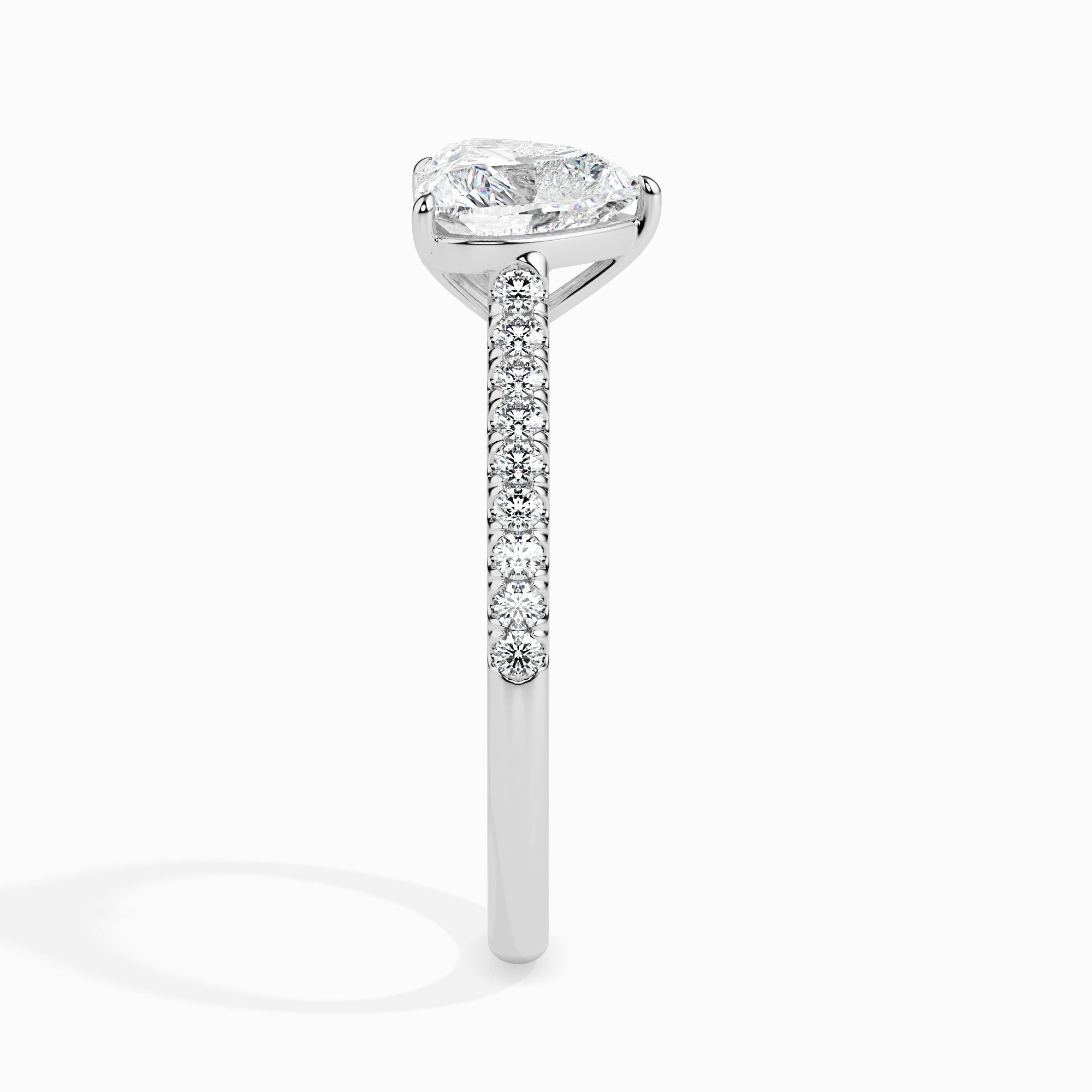 2 ctw Solitaire Pave Heart Ring