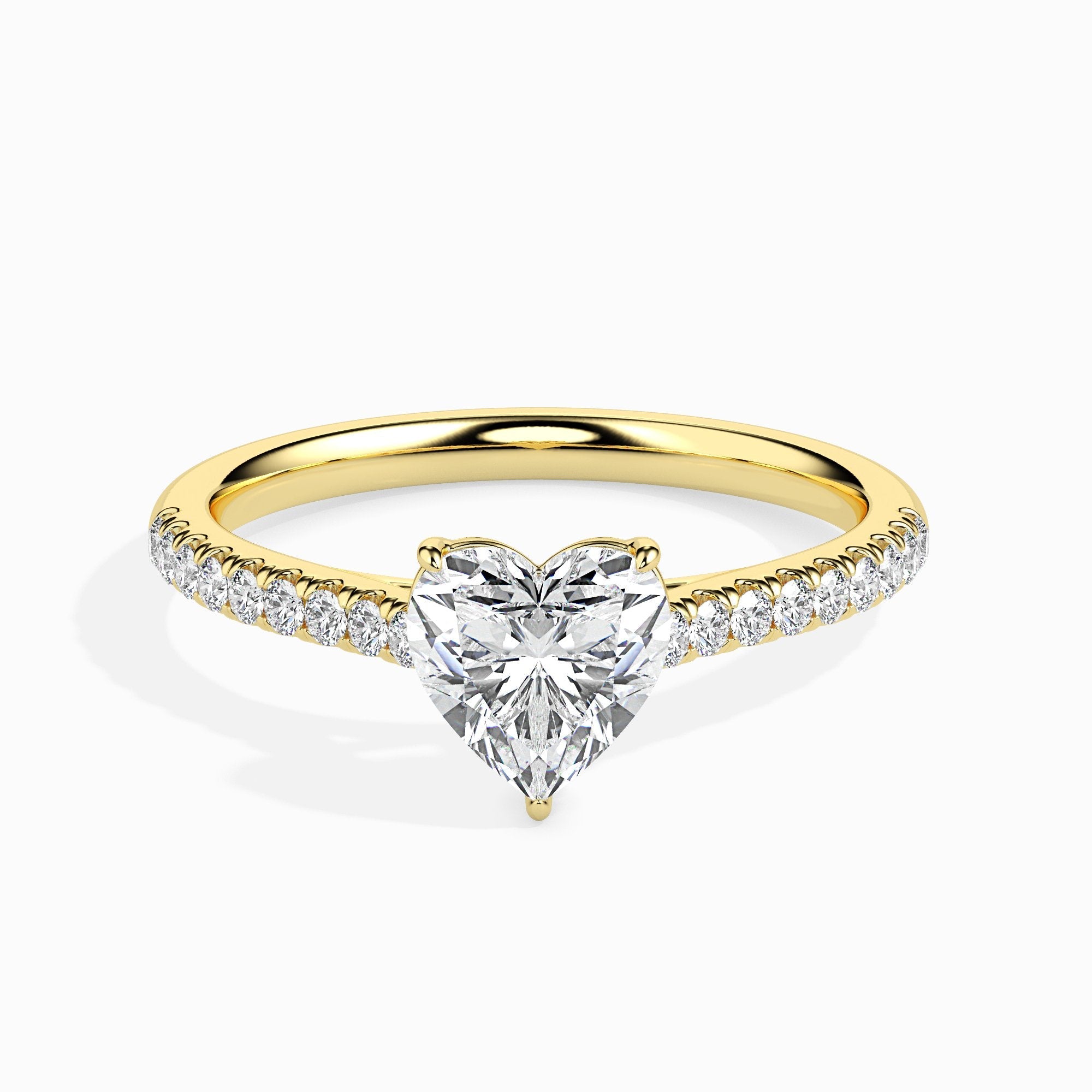 2 ctw Solitaire Pave Heart Ring