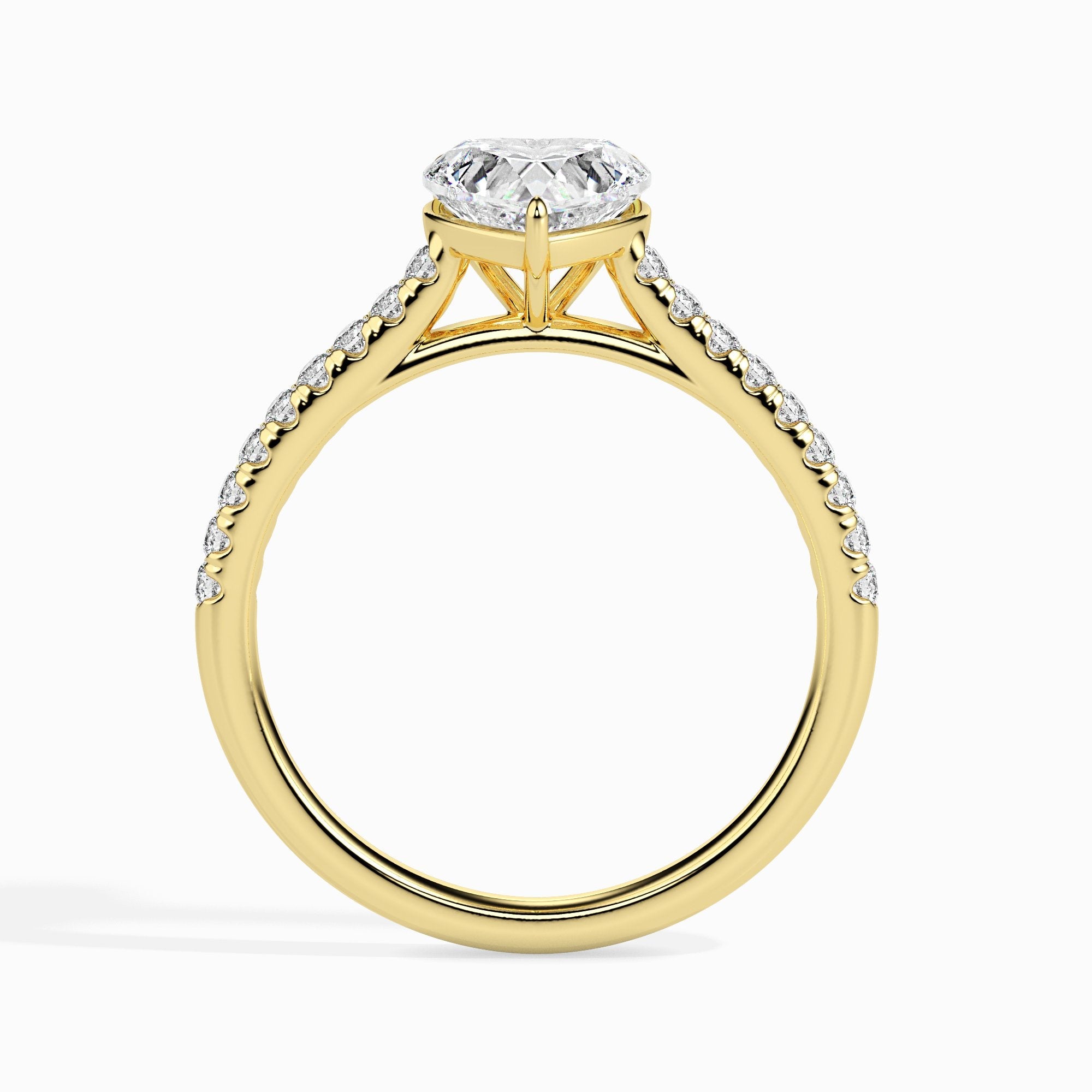 2 ctw Solitaire Pave Heart Ring