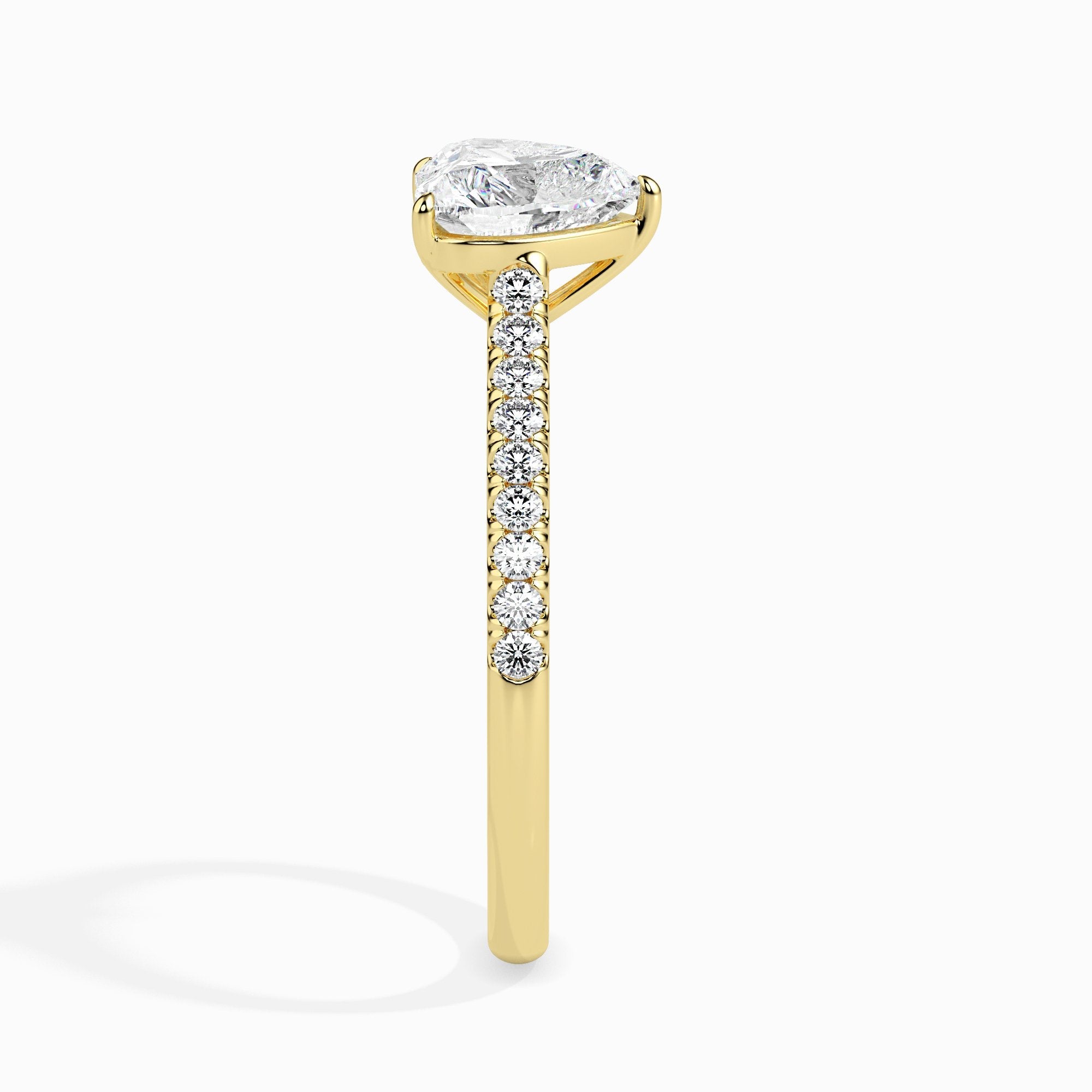 2 ctw Solitaire Pave Heart Ring