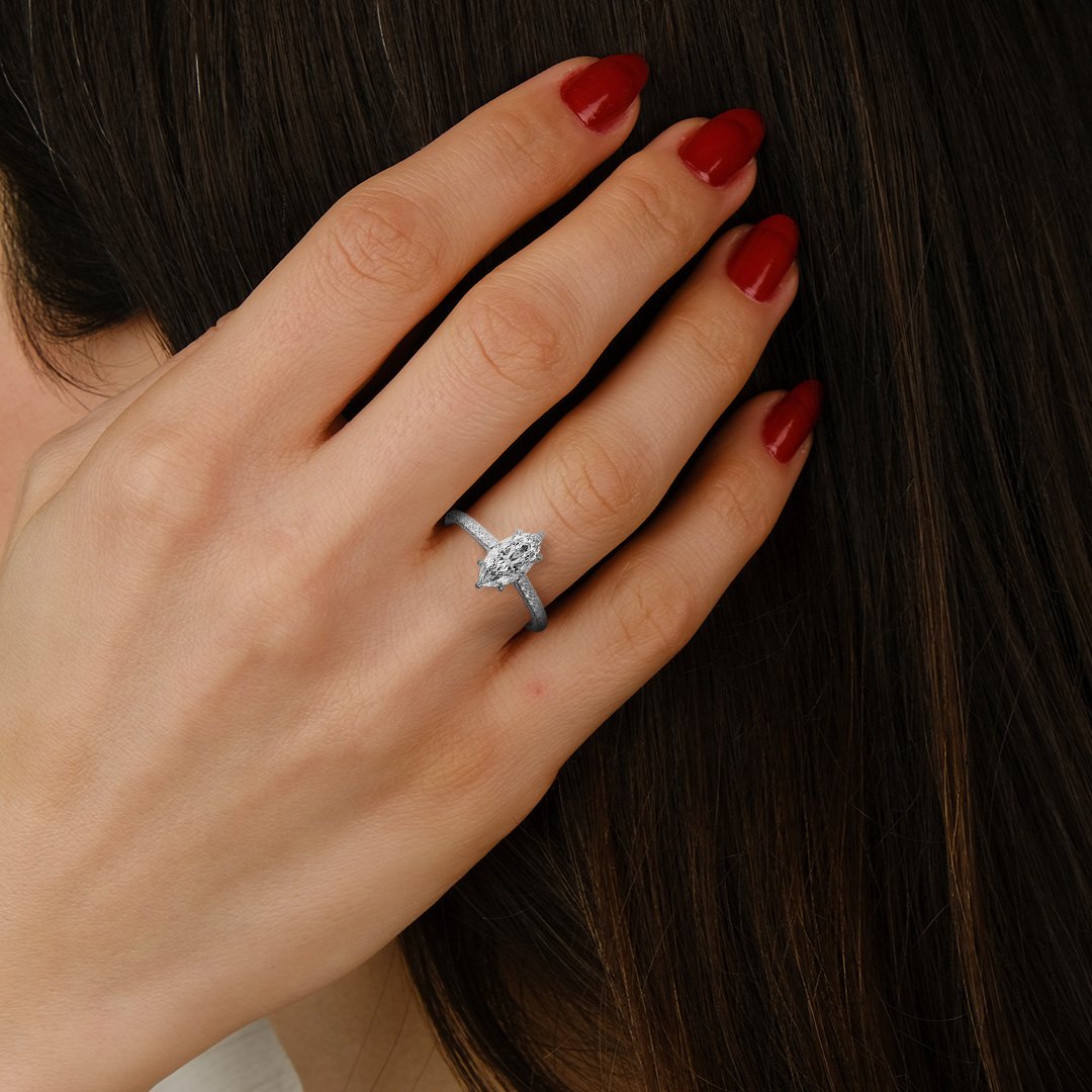 Mimi Solitaire Pave Marquise Setting