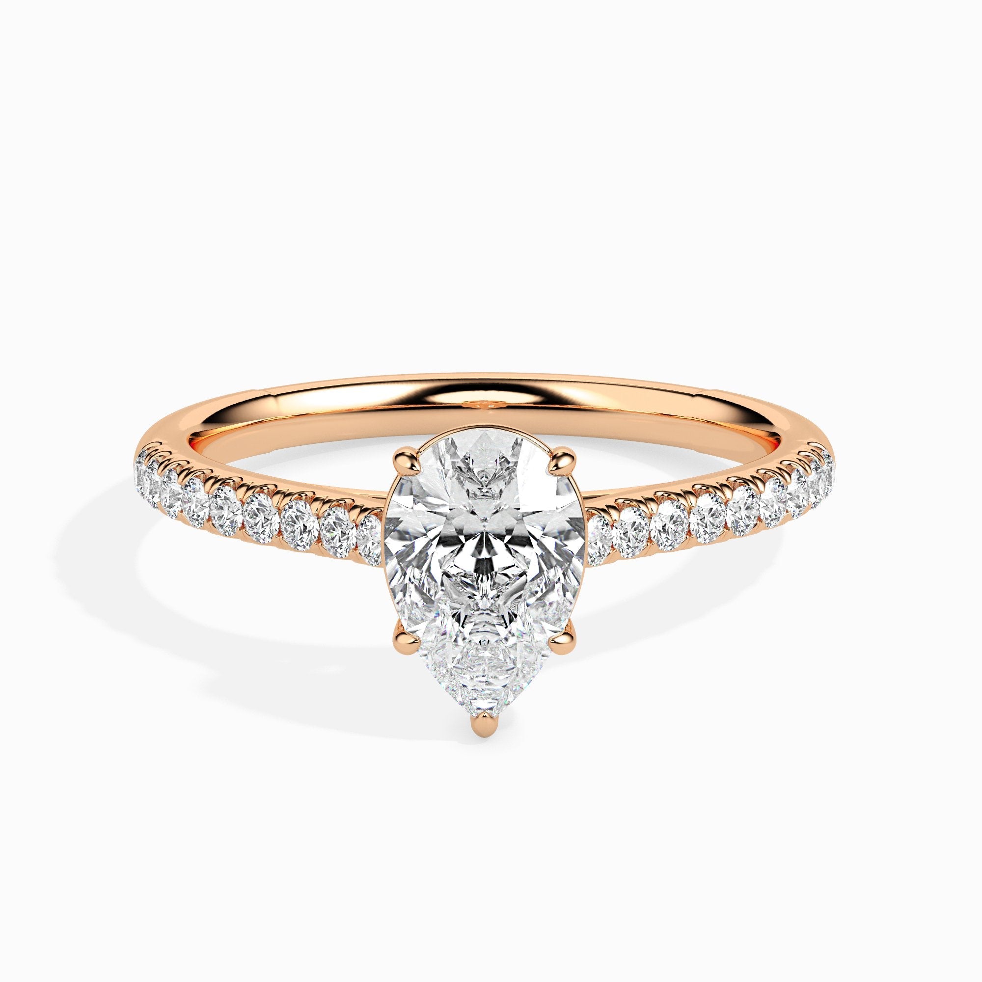 Philo Solitaire Pave Pear Setting