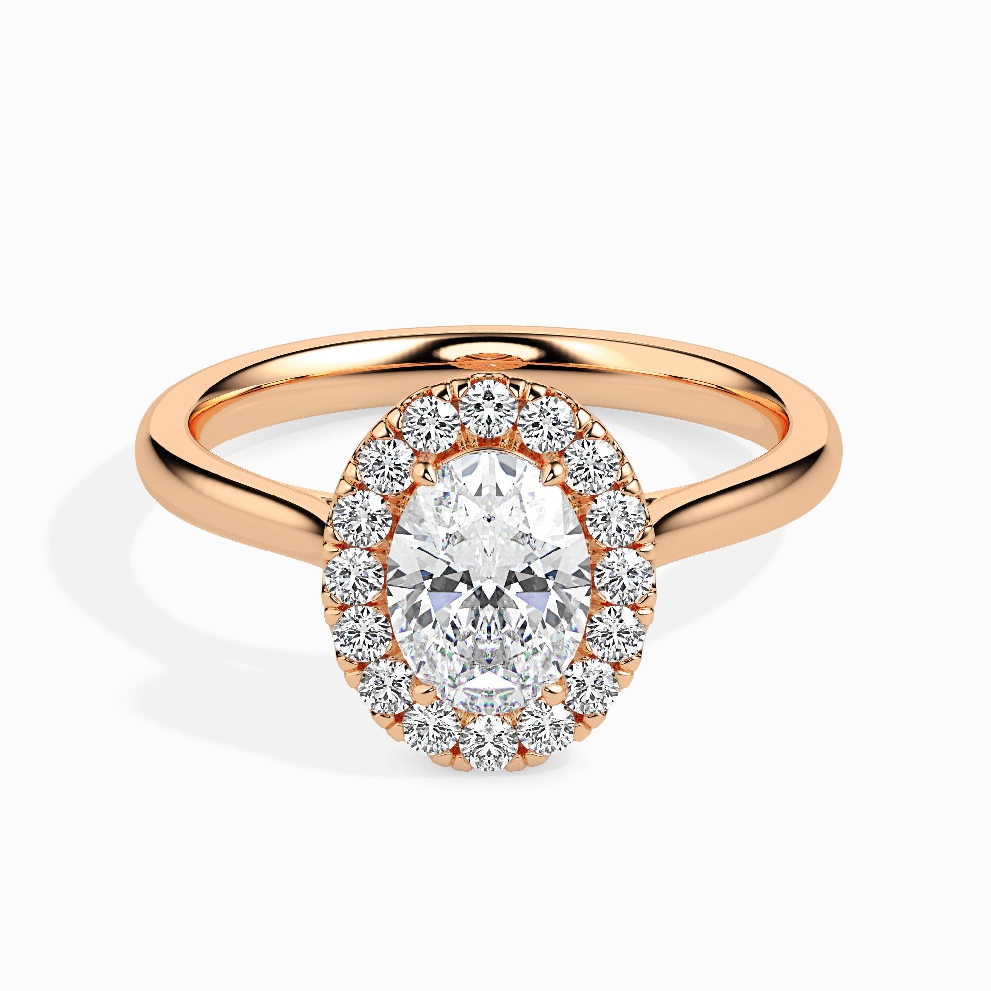 Florence Solitaire Halo Oval Setting