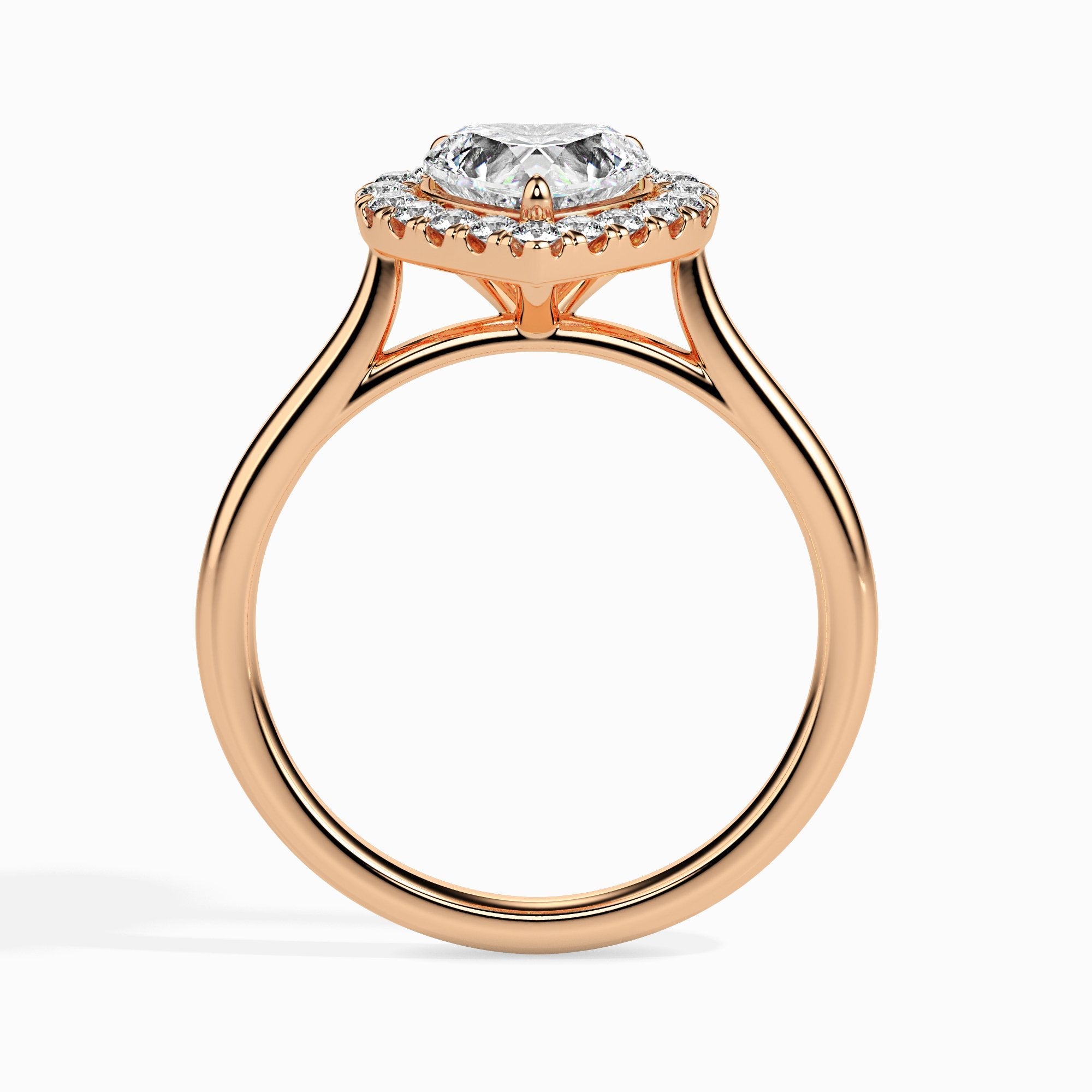 1 ctw Solitaire Halo Heart Ring