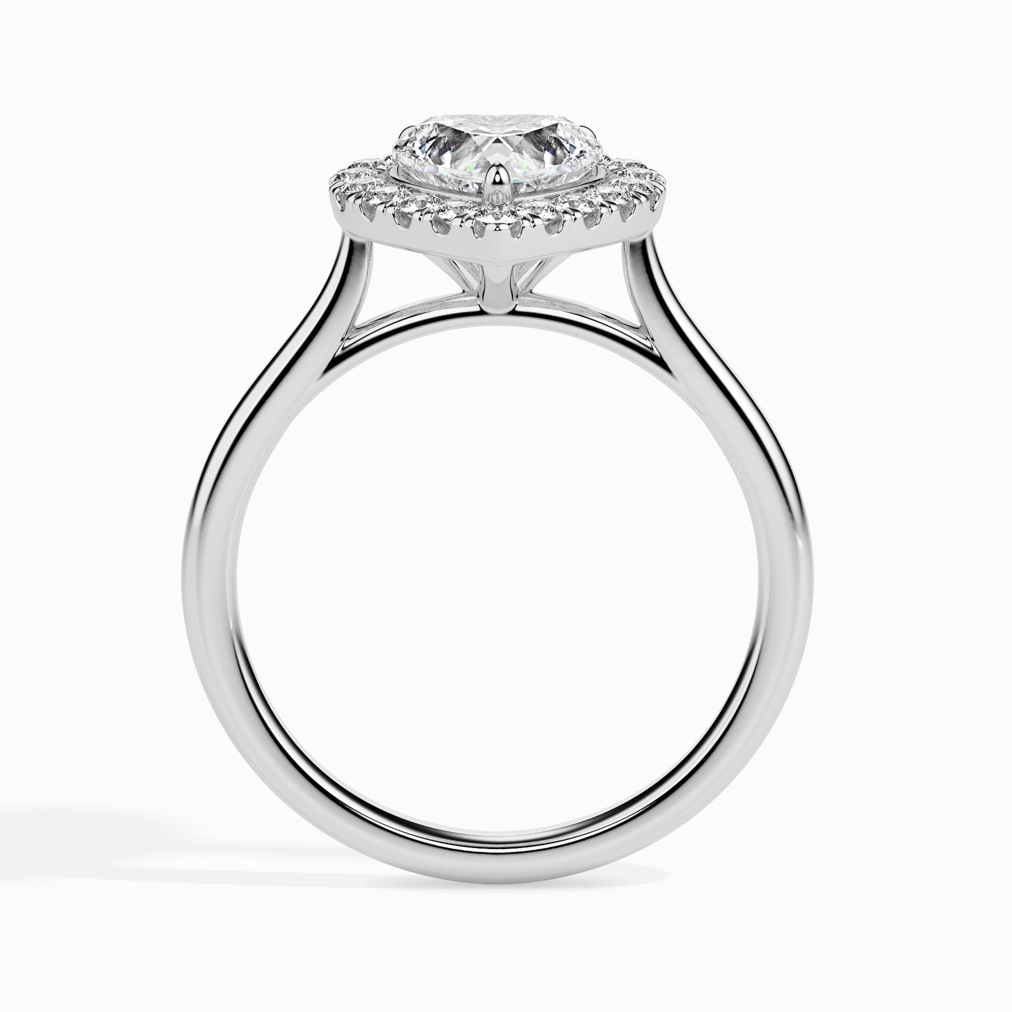 1 ctw Solitaire Halo Heart Ring