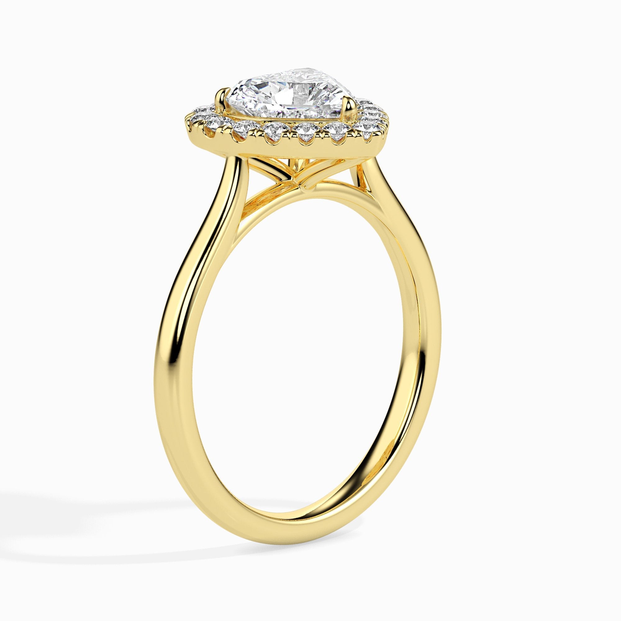 1 ctw Solitaire Halo Heart Ring