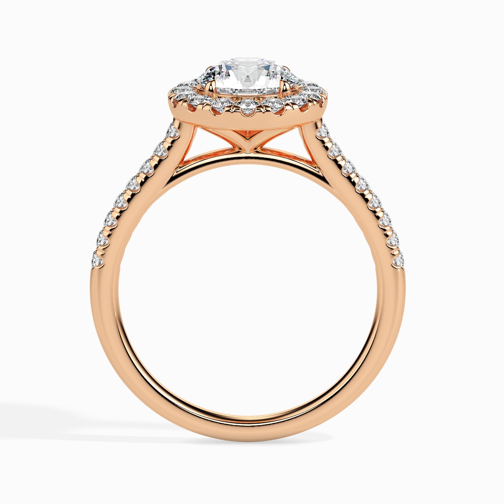 Bague Janis Solitaire Halo Pavé Rond