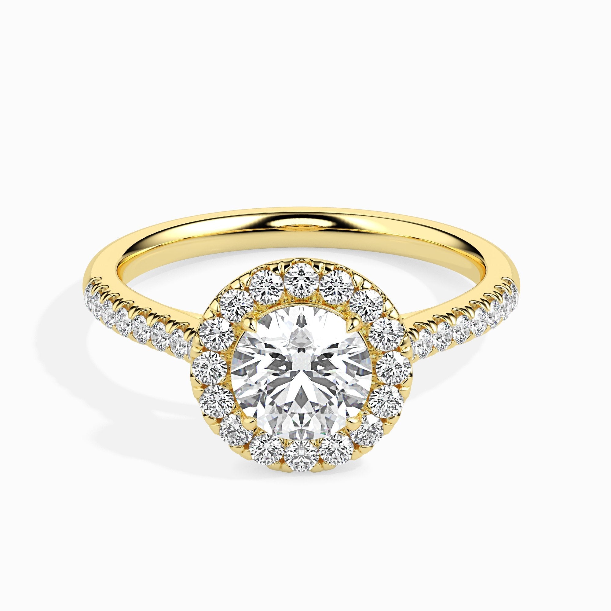 Bague Janis Solitaire Pave Halo Rond