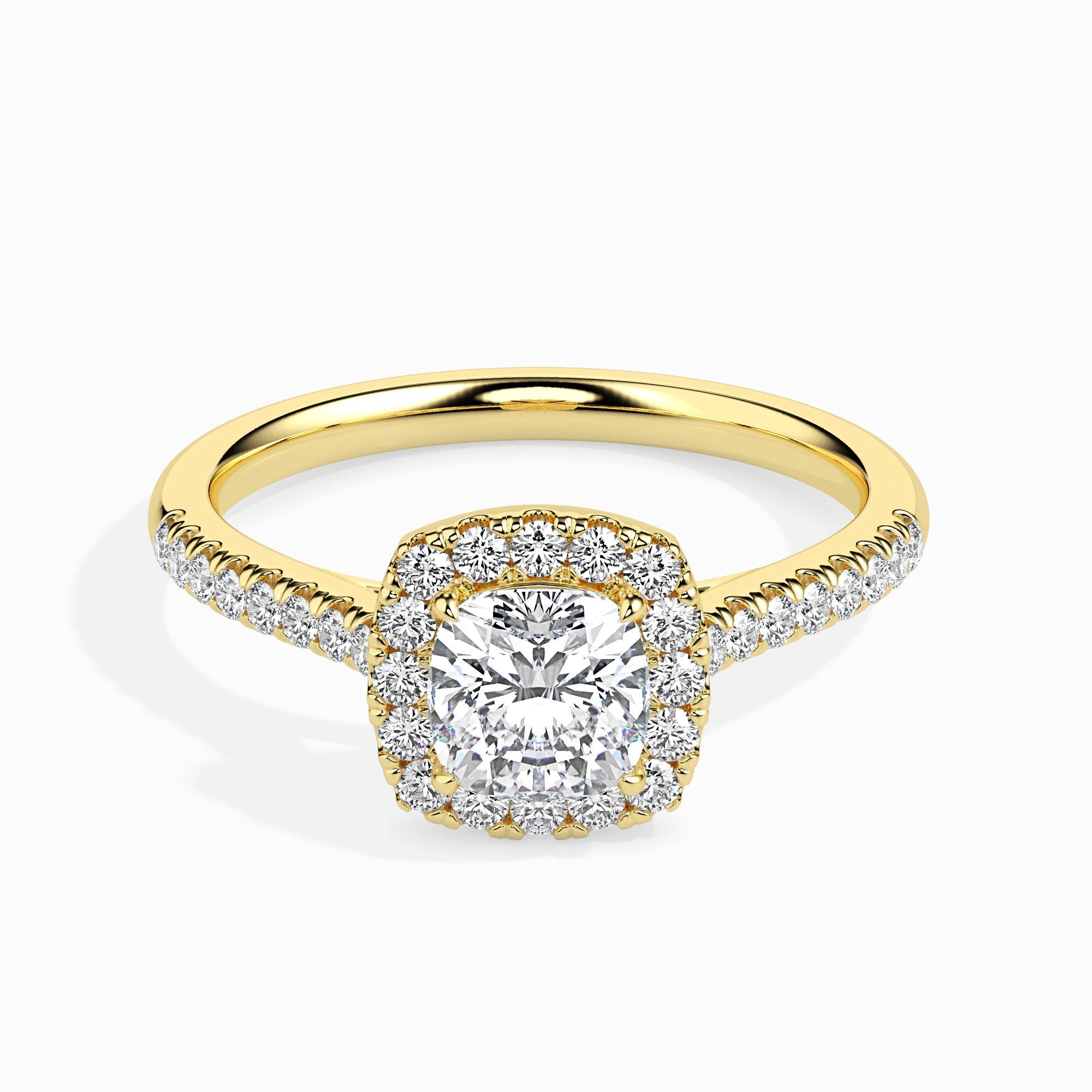 Monture coussin Nova Solitaire Halo Pave