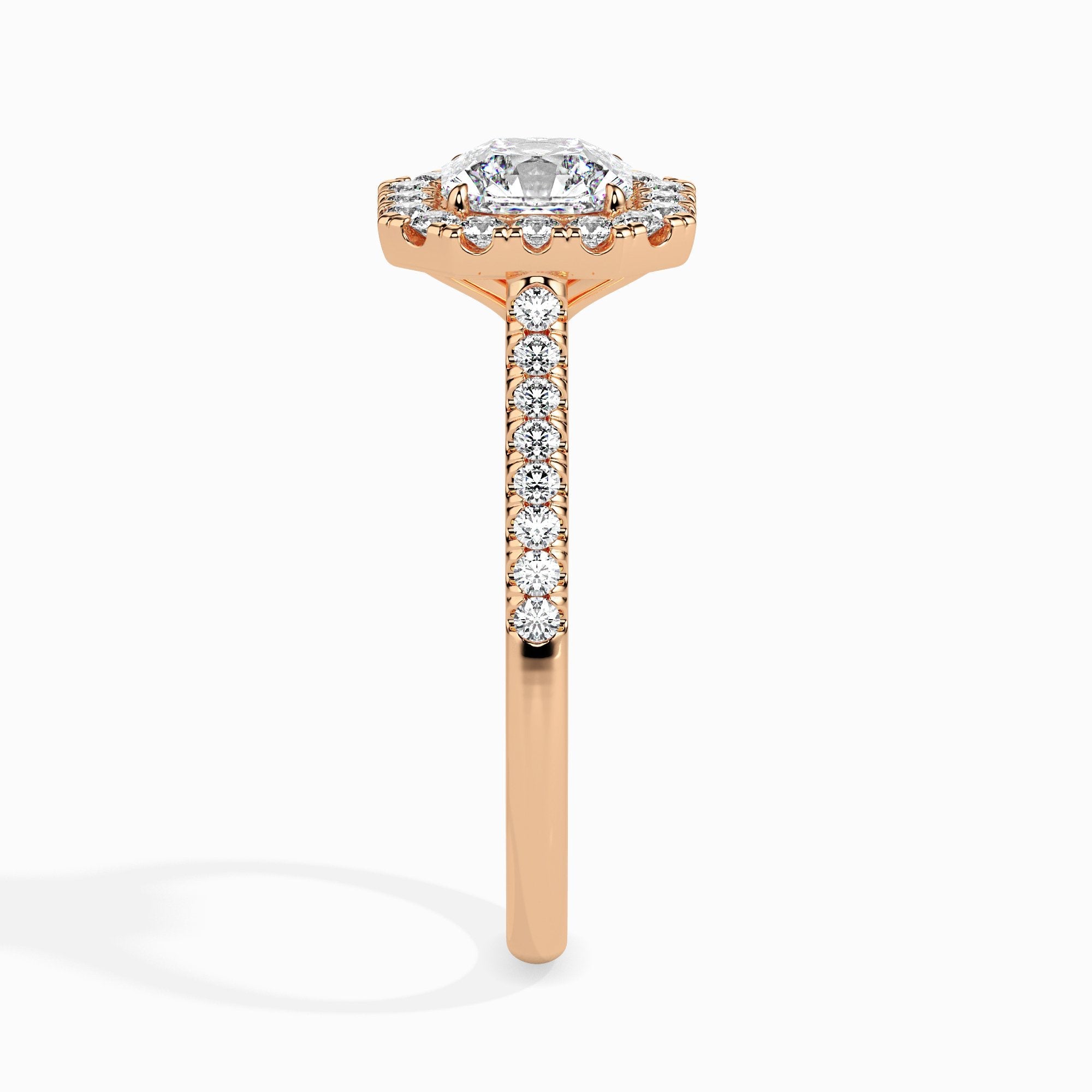Sua Solitaire Halo Pave Asscher Setting